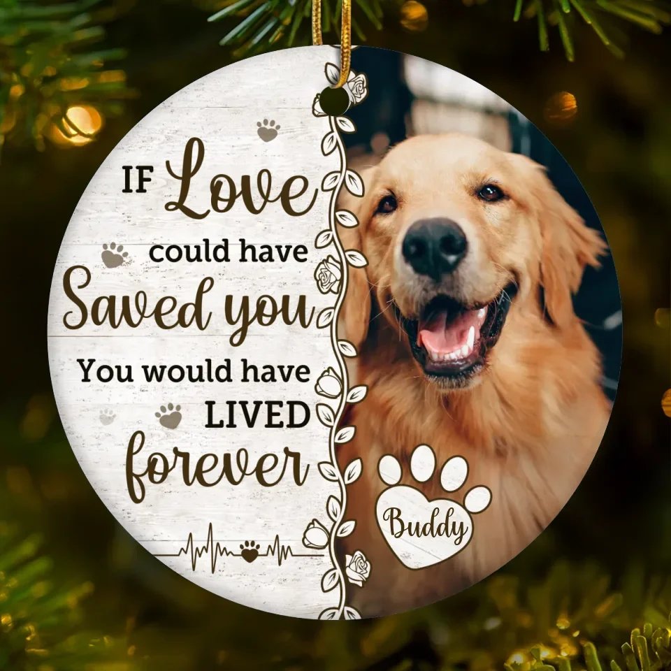Custom Photo Until We Meet Again, My Loyal Friend - Memorial Personalized Custom Ornament - Ceramic Round Shaped - Christmas Gift, Sympathy Gift For Pet Owners, Pet Lovers - Image 2