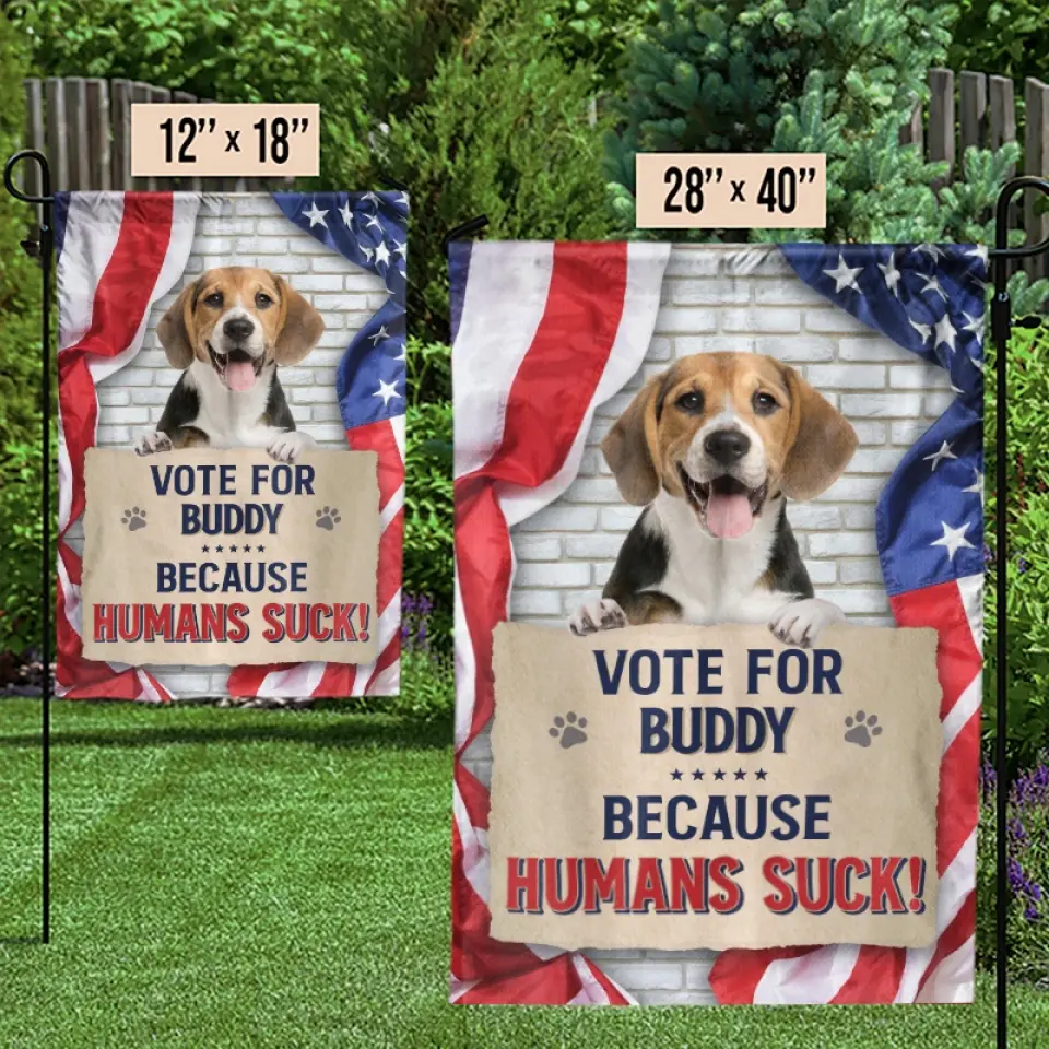Custom Photo Vote For More Treats, Less Squirrels - Dog & Cat Personalized Custom Flag - Gift For Pet Owners, Pet Lovers - Image 3