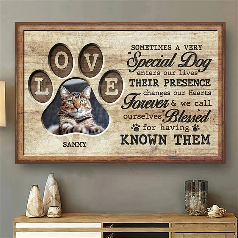 Custom Photo Walk Beside Us Every Day - Dog & Cat Personalized Custom Horizontal Home Decor Poster - House Warming Gift For Pet Owners, Pet Lovers - Image 3