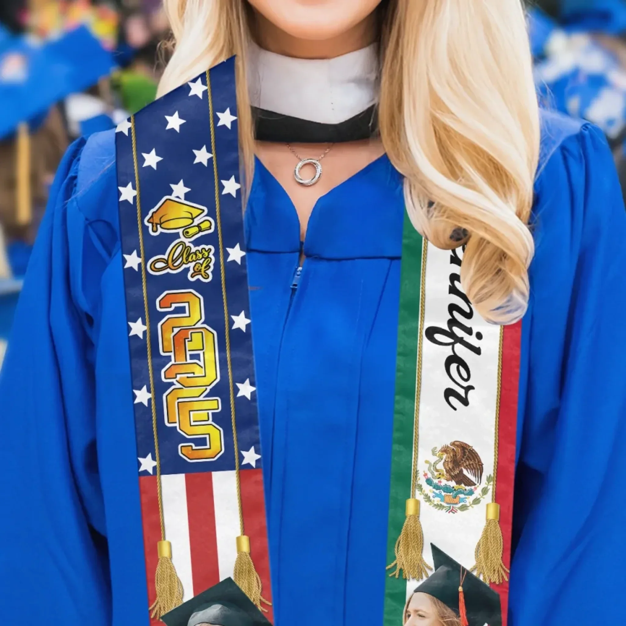 Custom Photo Watch Me Shine - Family Personalized Custom Triangle Graduation Stole - Graduation Gift For Family Members, Siblings, Brothers, Sisters - Image 6