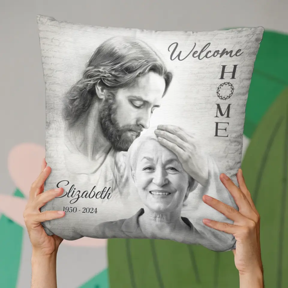 Custom Photo Welcome Home - Memorial Personalized Custom Pillow - Sympathy Gift For Family Members, Pet Owners, Pet Lovers - Image 4
