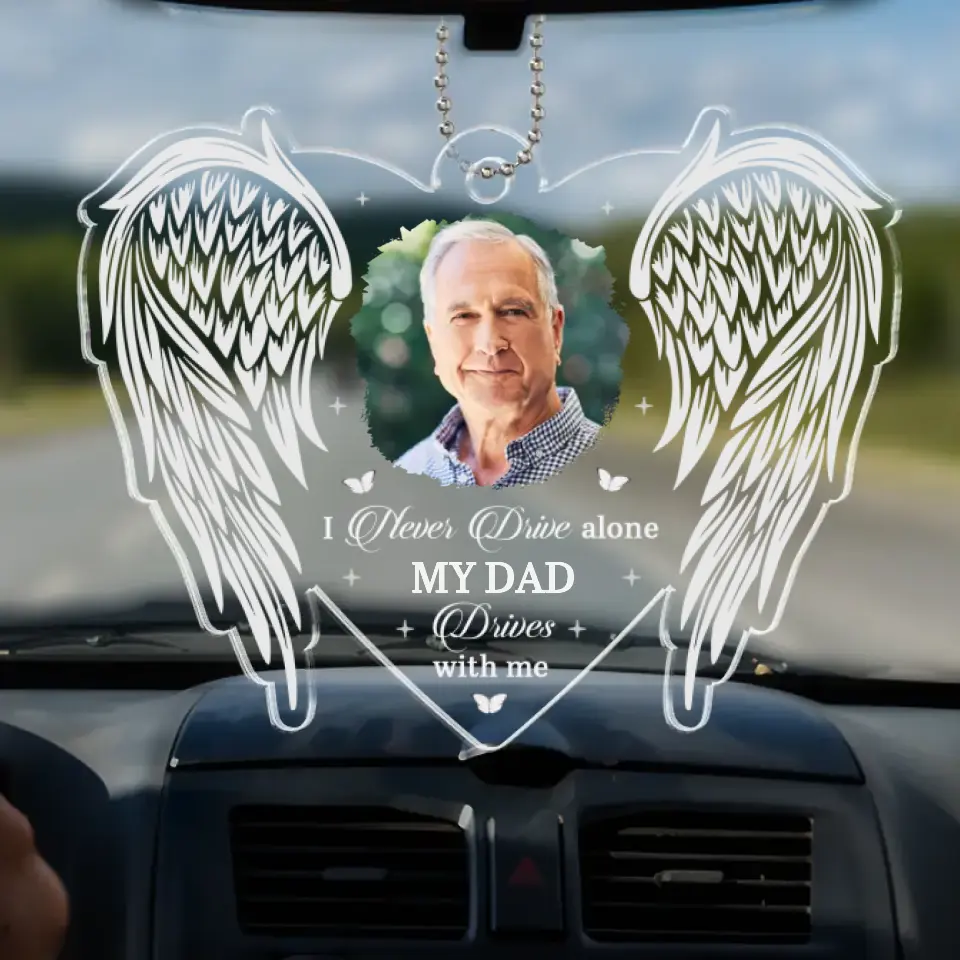 Custom Photo We're Always With You - Memorial Personalized Custom Car Ornament - Acrylic Custom Shaped - Sympathy Gift For Family Members - Image 2