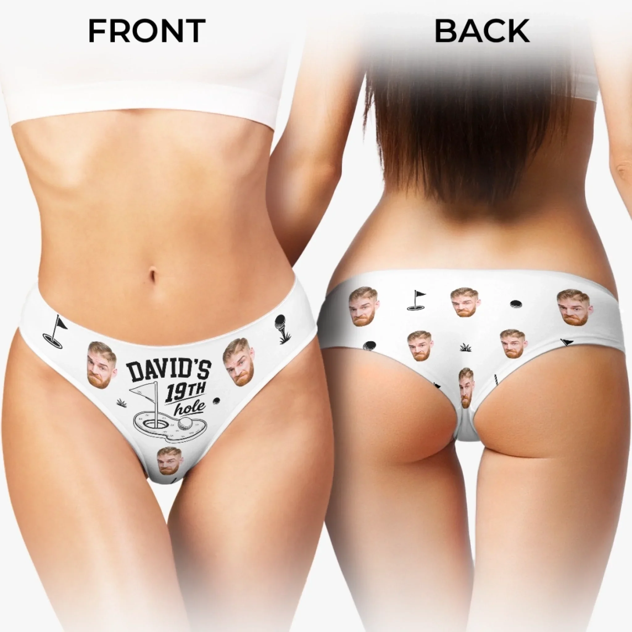 Custom Photo Women Briefs - Personalized Anniversary Wedding Gifts For Husband And Wife, Him And Her - The Luckiest Golfer In The World - Image 3