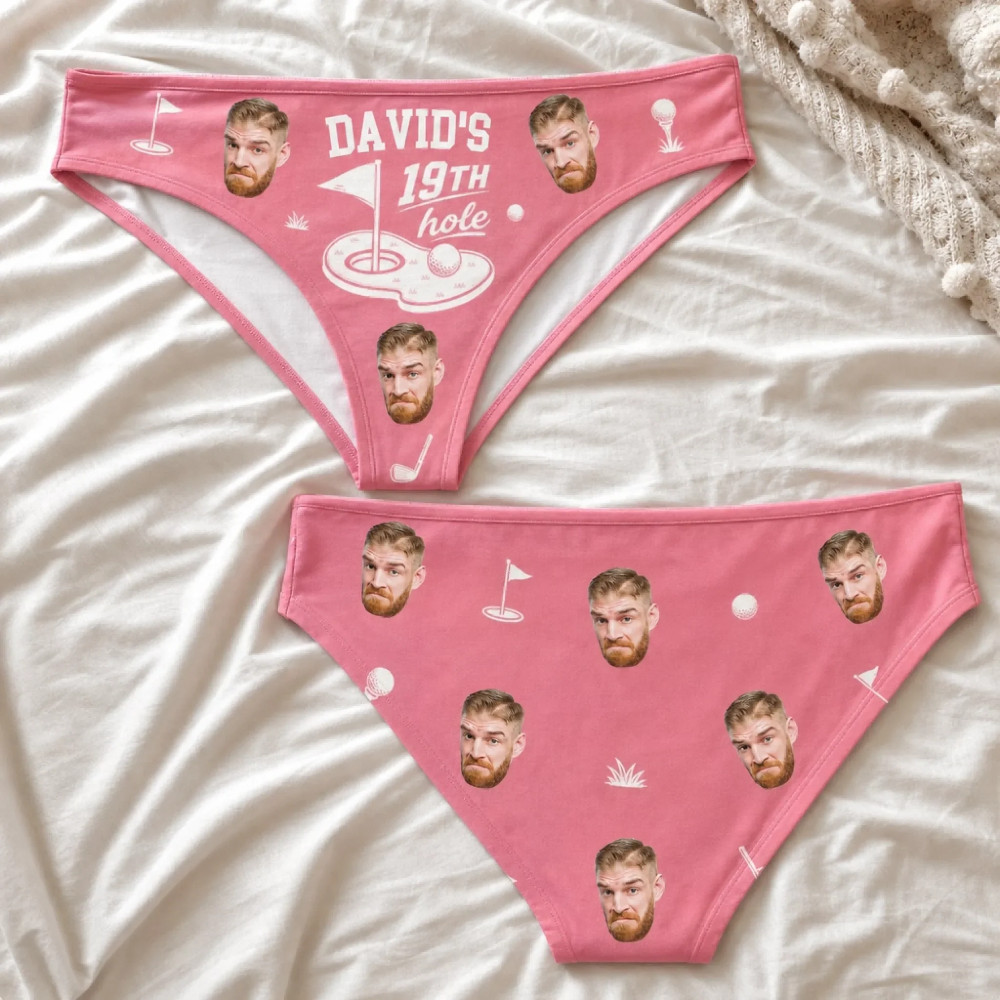 Custom Photo Women Briefs - Personalized Anniversary Wedding Gifts For Husband And Wife, Him And Her - The Luckiest Golfer In The World - Image 4