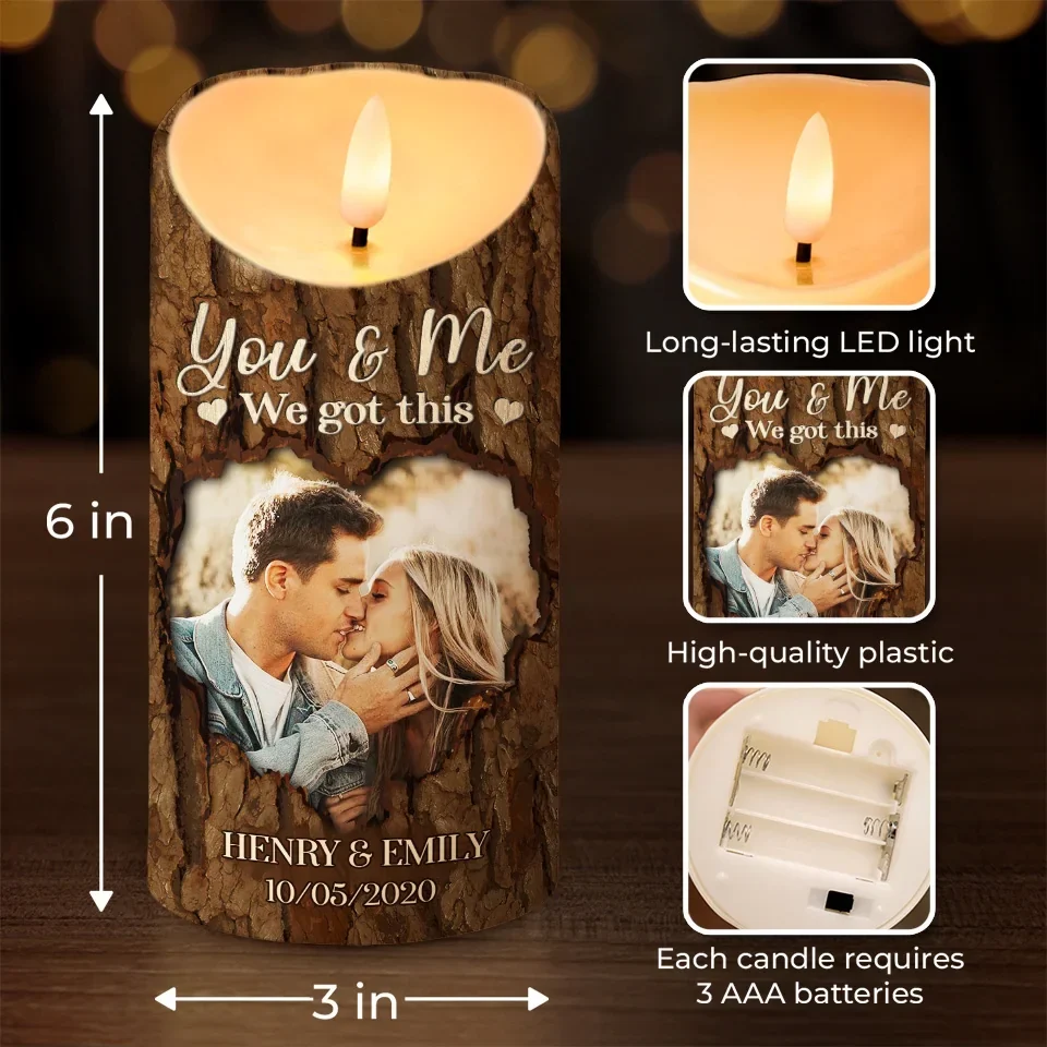 Custom Photo You Complete Me And Make Me A Better Person - Couple Personalized Custom LED Candle - Christmas Gift For Husband Wife, Anniversary - Image 4