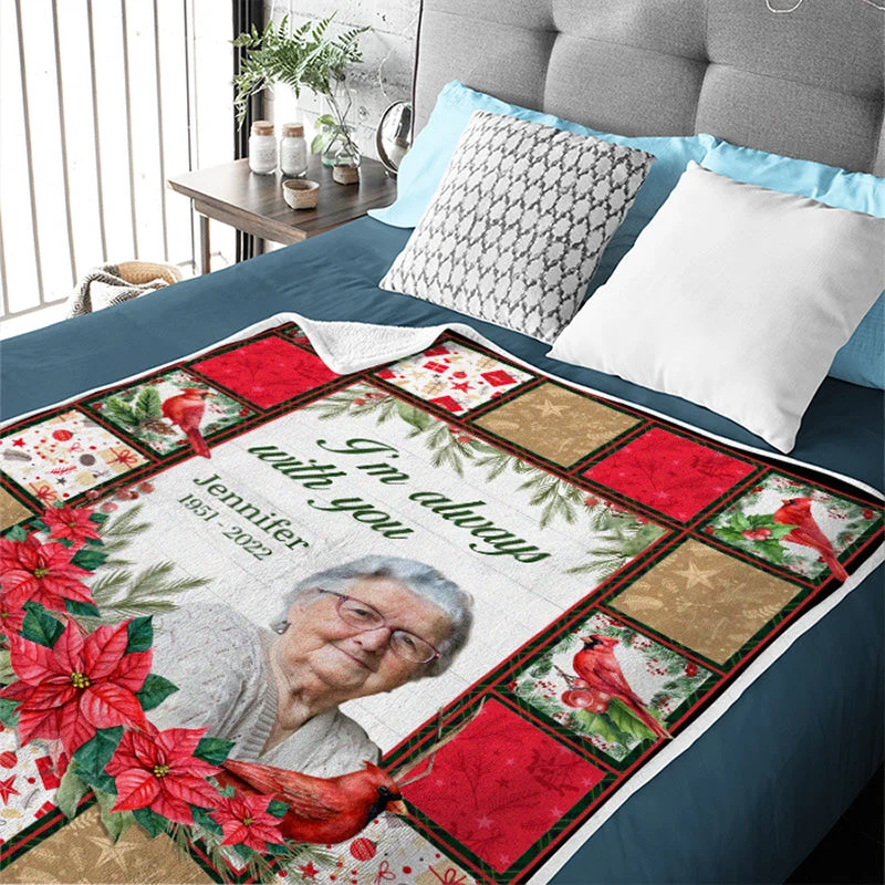 Custom Photo You Will Always Be In My Heart - Memorial Personalized Custom Blanket - Christmas Gift, Sympathy Gift For Family Members - Image 5