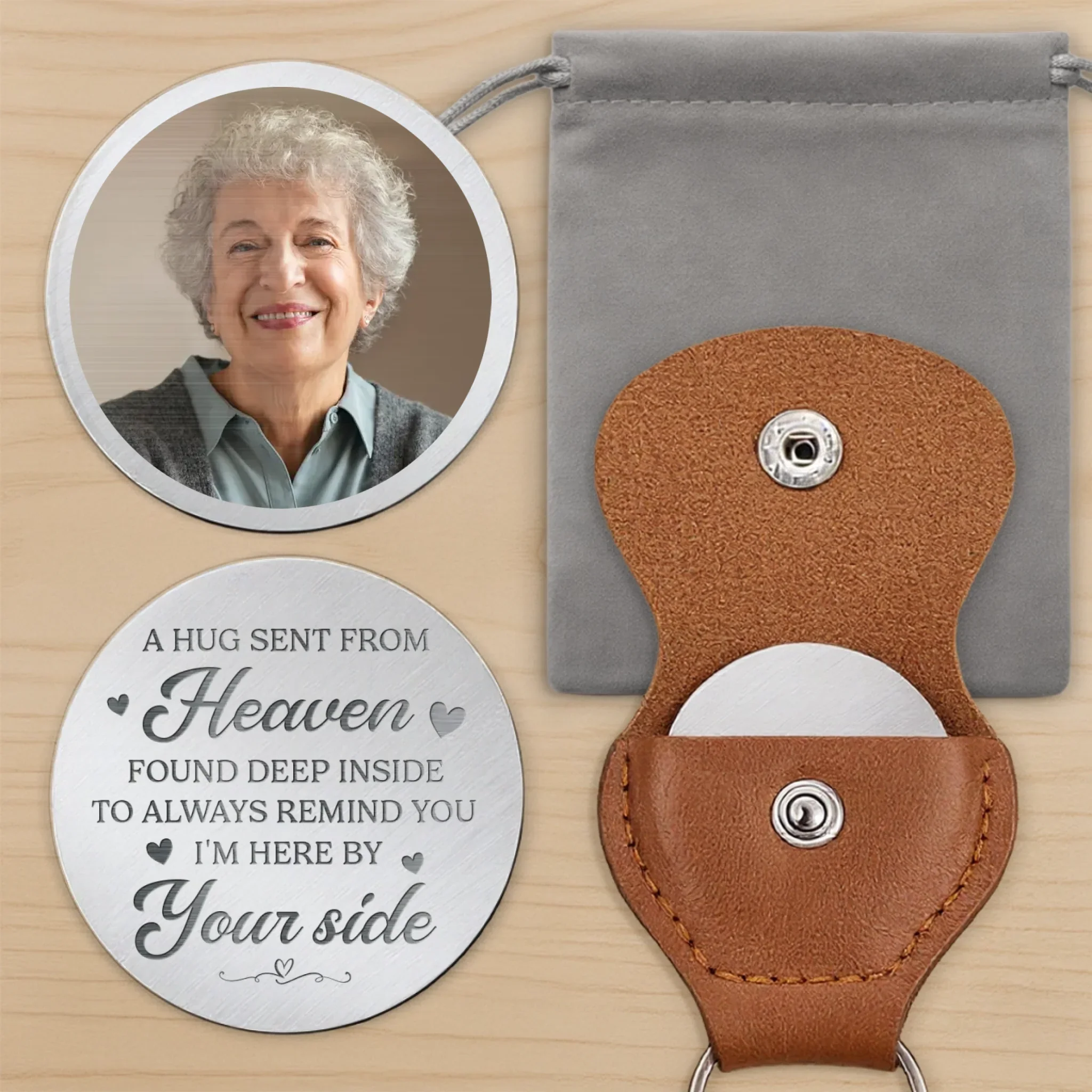 Custom Photo Your Love Is Our Eternal Memory - Memorial Personalized Custom Pocket Hug - Sympathy Gift For Family Members - Image 7