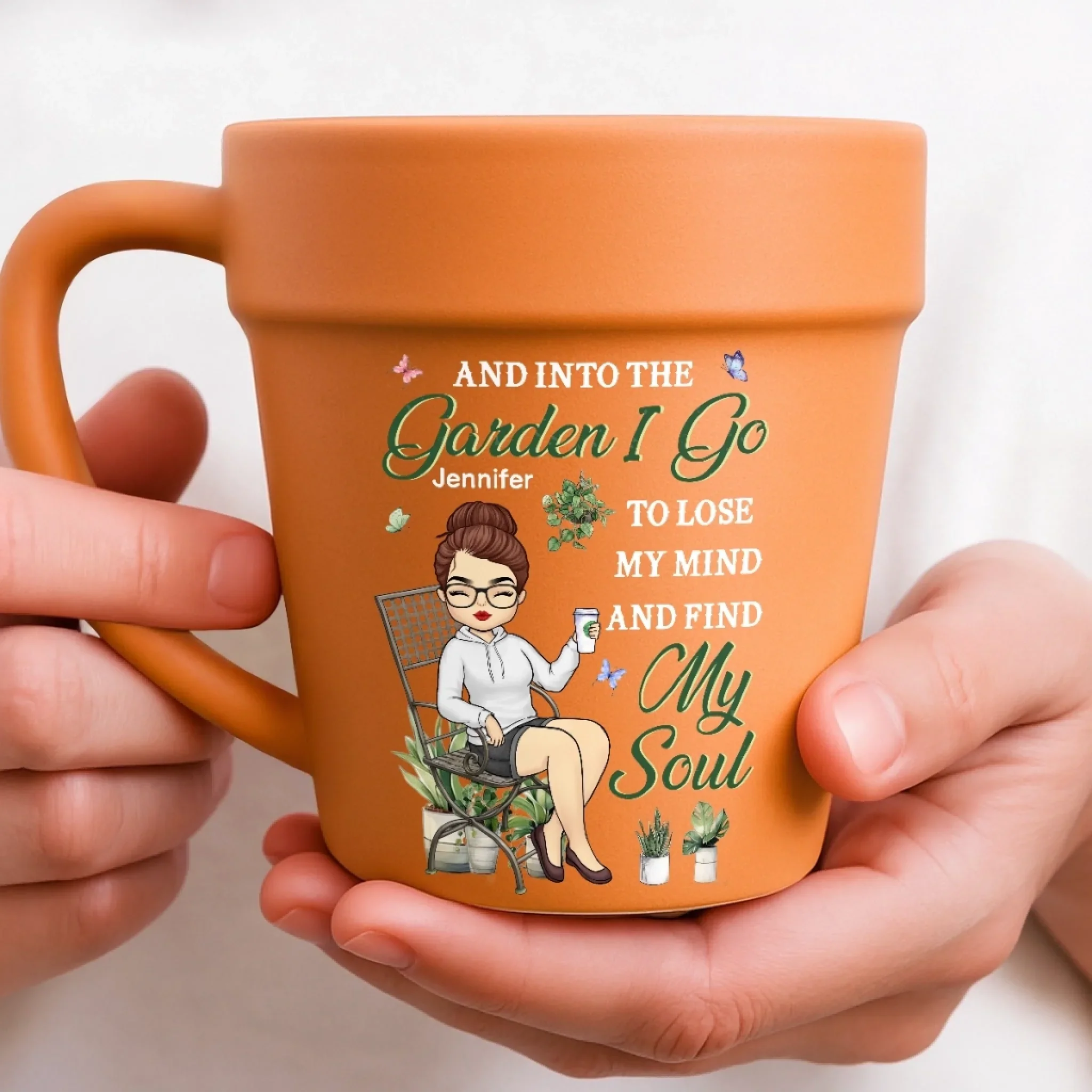 Custom Plant Pot Ceramic Mug - Personalized Garden Gifts For Gardeners - Lose Your Mind, Find Your Soul - Flower Pot Mug - Image 4
