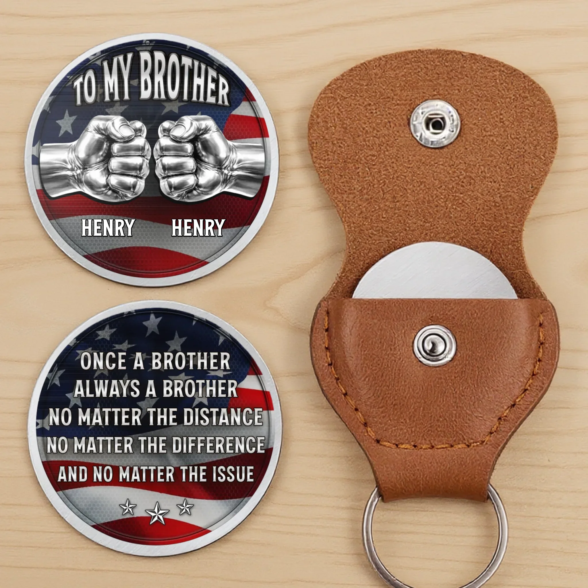 Custom Pocket Hug - Personalized America 250th Anniversary Gifts For Brother - Brotherhood Never Breaks - Image 3