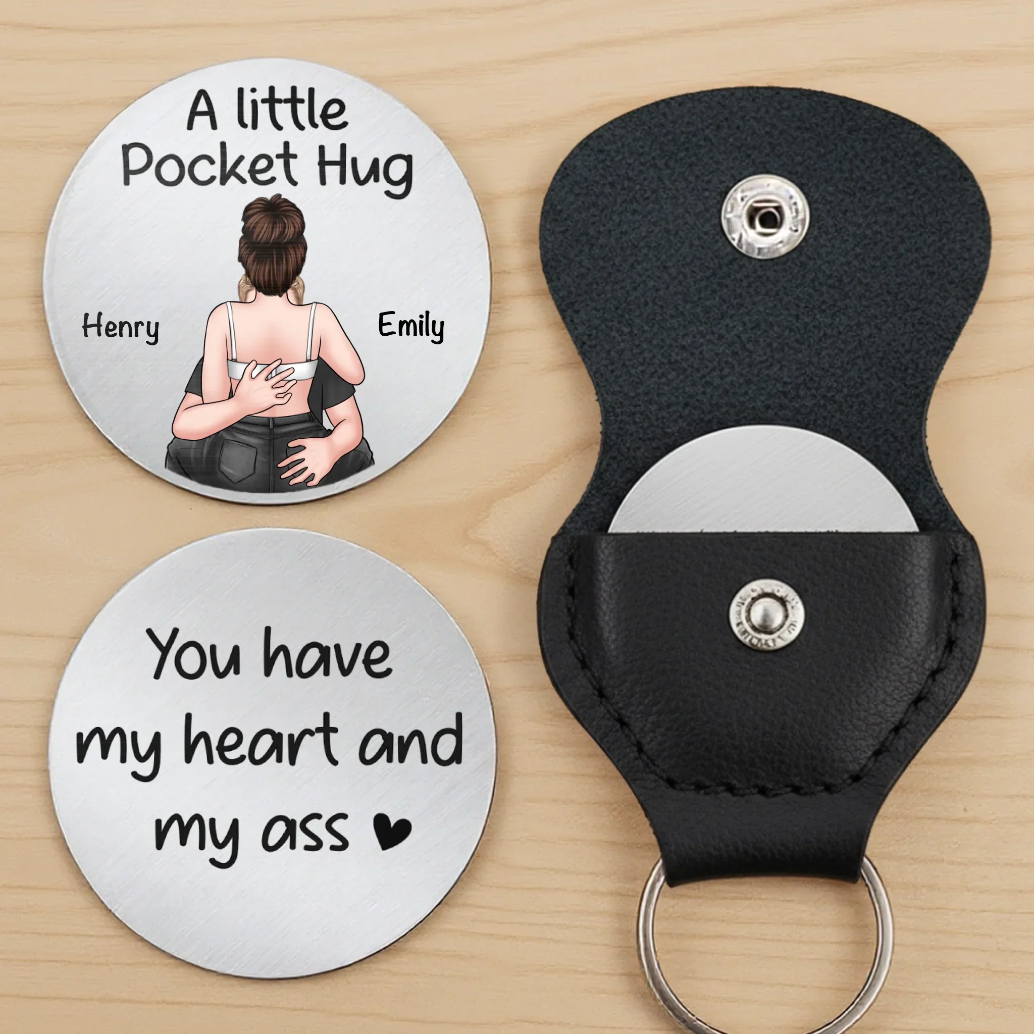 Custom Pocket Hug - Personalized Anniversary Wedding Gifts For Husband And Wife, Him And Her - A Hug For You - Image 3