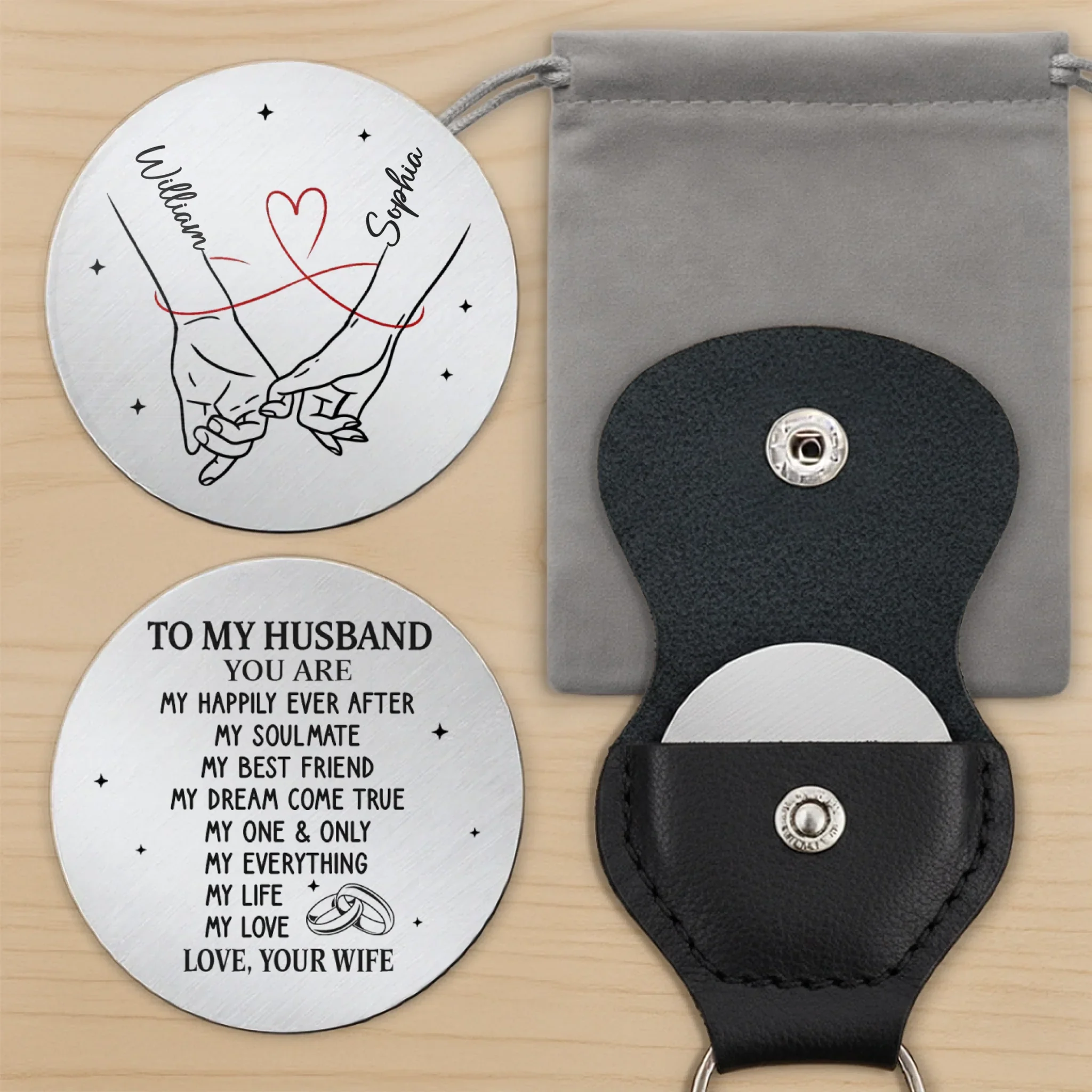 Custom Pocket Hug - Personalized Anniversary Wedding Gifts For Husband And Wife, Him And Her - You Make Life Feel Lighter - Image 9