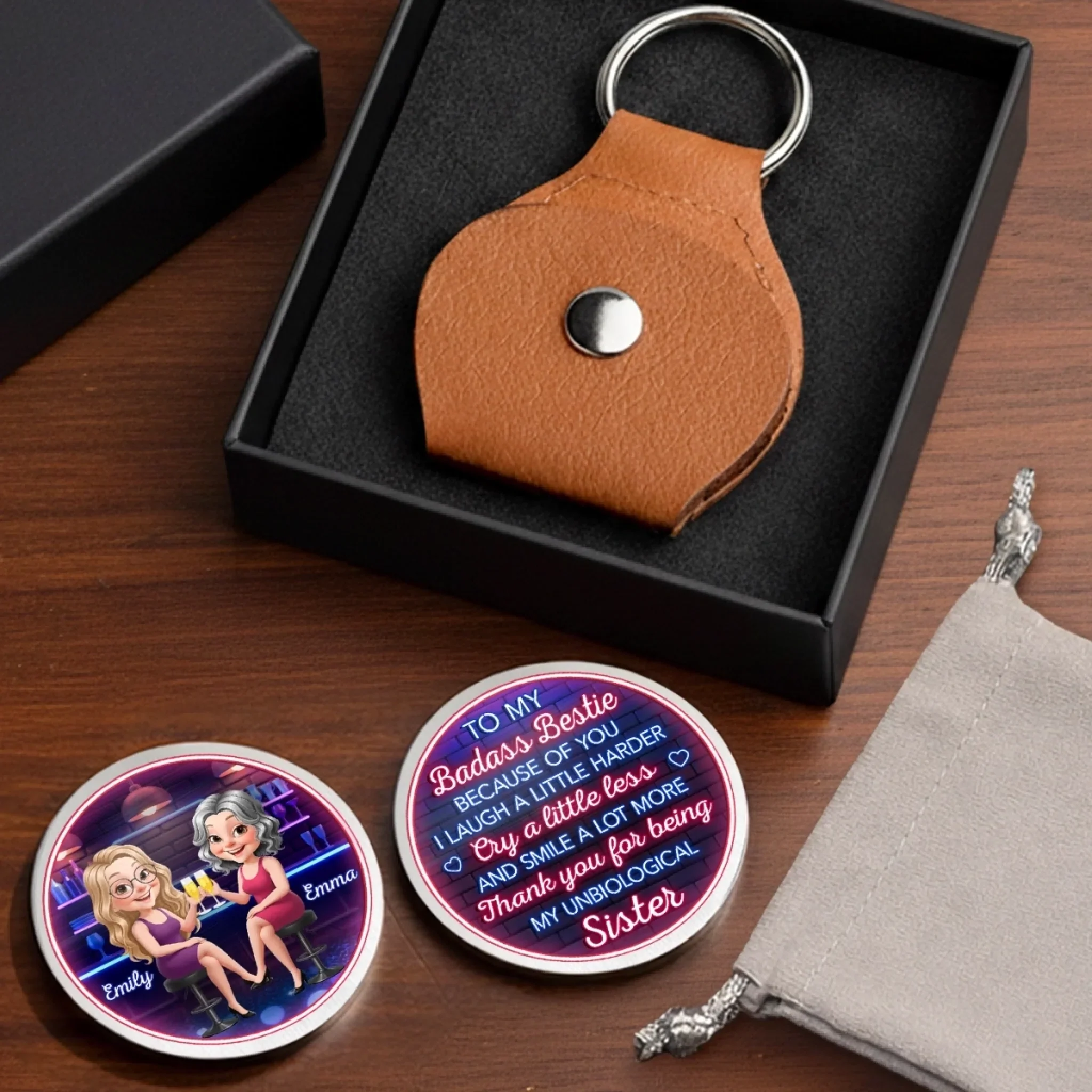 Custom Pocket Hug - Personalized Best Friend Birthday Gifts For Women, Besties, Sisters, BFF - Chaos Coordinator - Image 6
