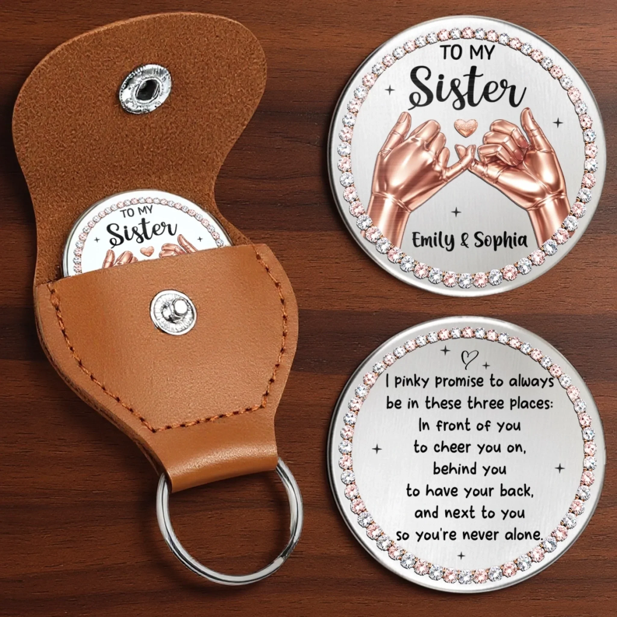 Custom Pocket Hug - Personalized Best Friend Birthday Gifts For Women, Besties, Sisters, BFF - Forever Sisters, Always In Heart - Image 4
