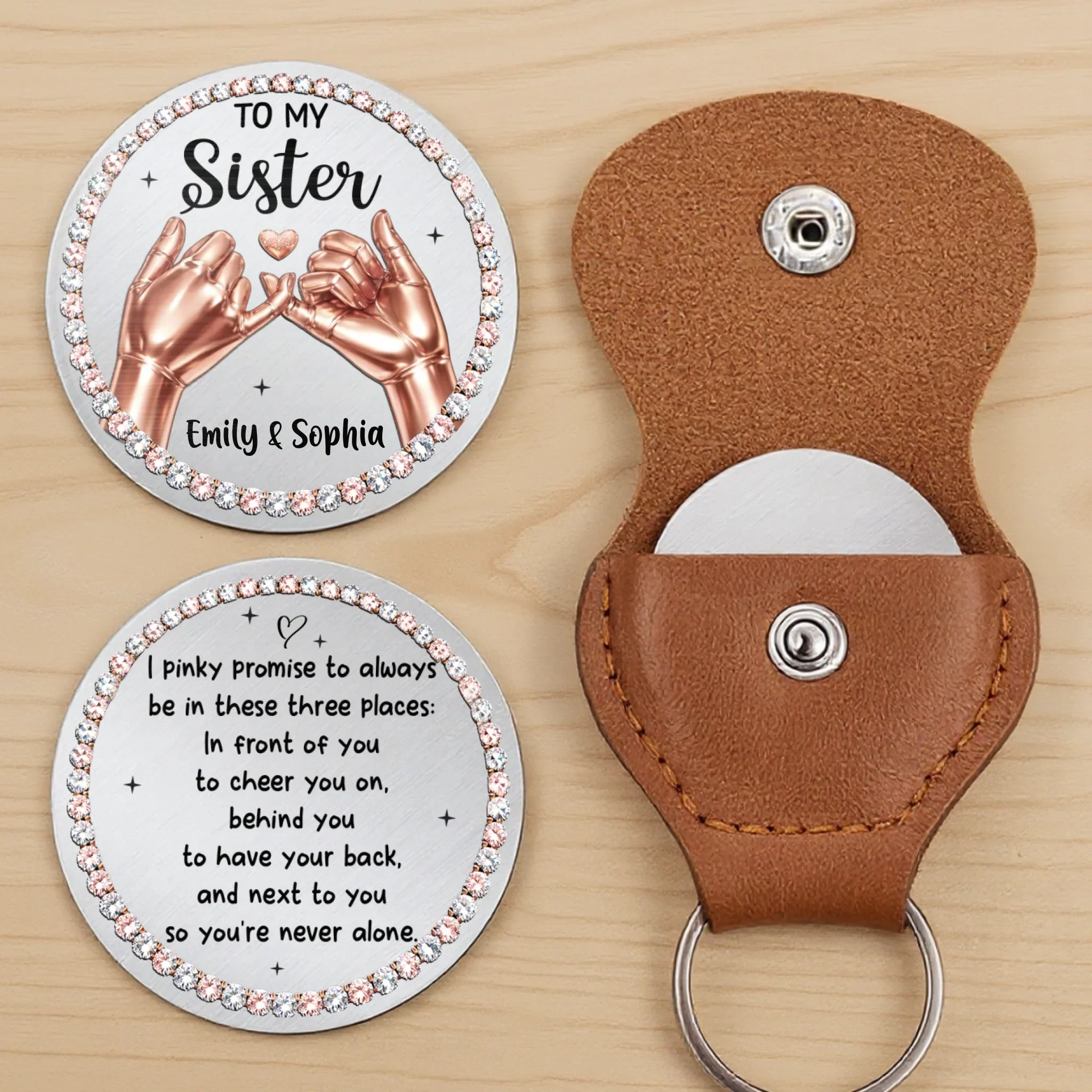 Custom Pocket Hug - Personalized Best Friend Birthday Gifts For Women, Besties, Sisters, BFF - Forever Sisters, Always In Heart - Image 5