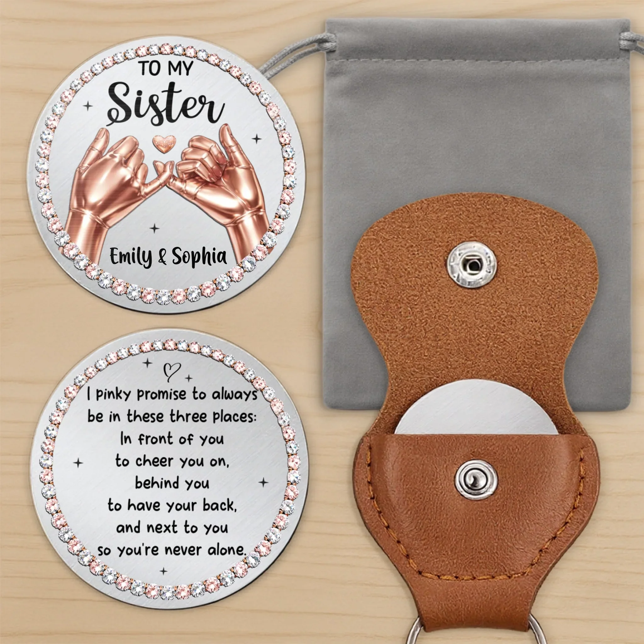 Custom Pocket Hug - Personalized Best Friend Birthday Gifts For Women, Besties, Sisters, BFF - Forever Sisters, Always In Heart - Image 9
