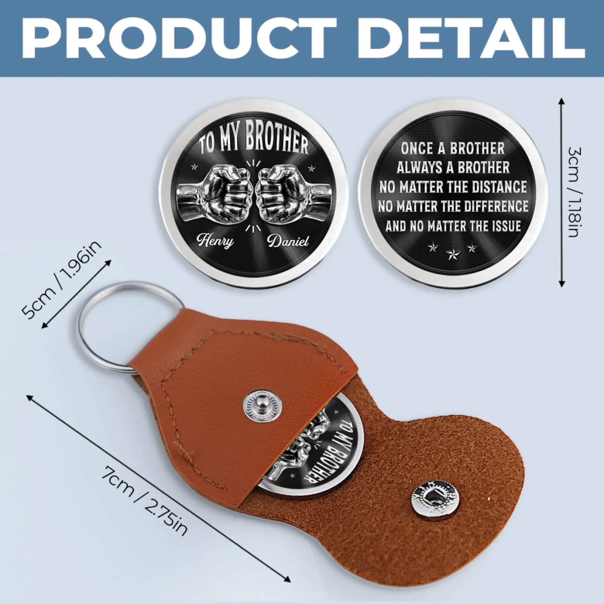 Custom Pocket Hug - Personalized Birthday Gifts For Brother - Always Got Your Back - Image 11