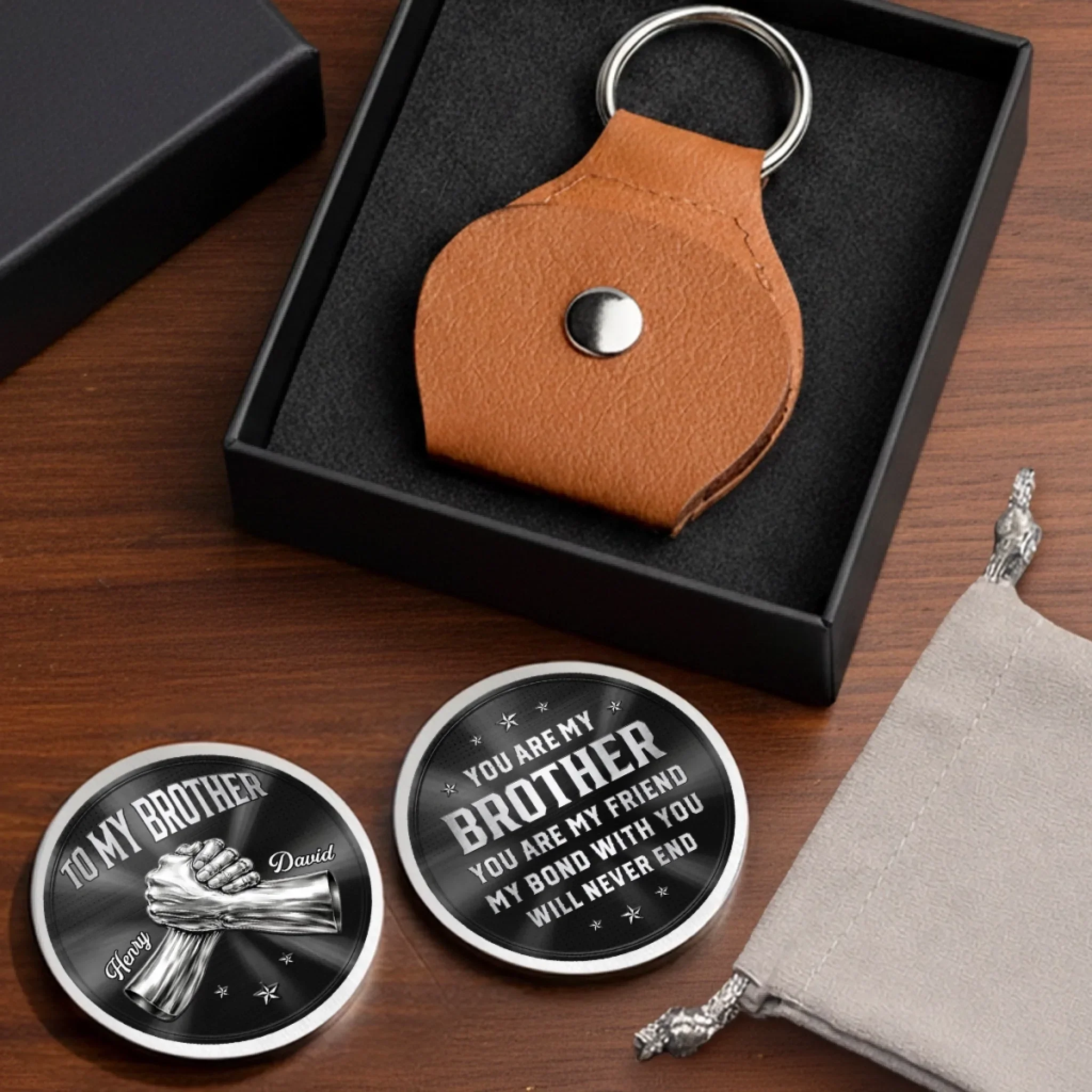 Custom Pocket Hug - Personalized Birthday Gifts For Brother - Brotherhood Stronger Than Time - Image 9