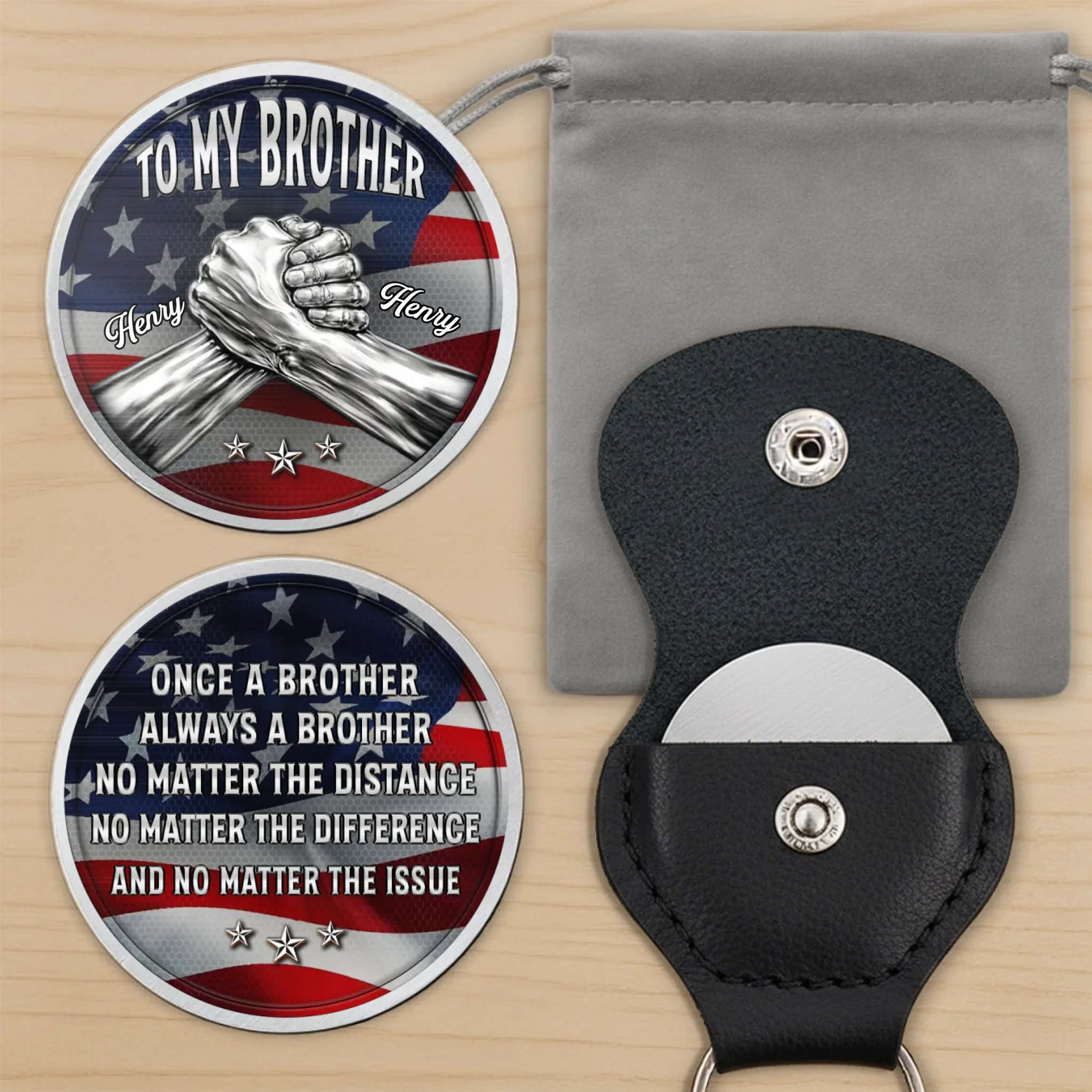 Custom Pocket Hug - Personalized Birthday Gifts For Brother - Together We Rise Brothers - Image 6