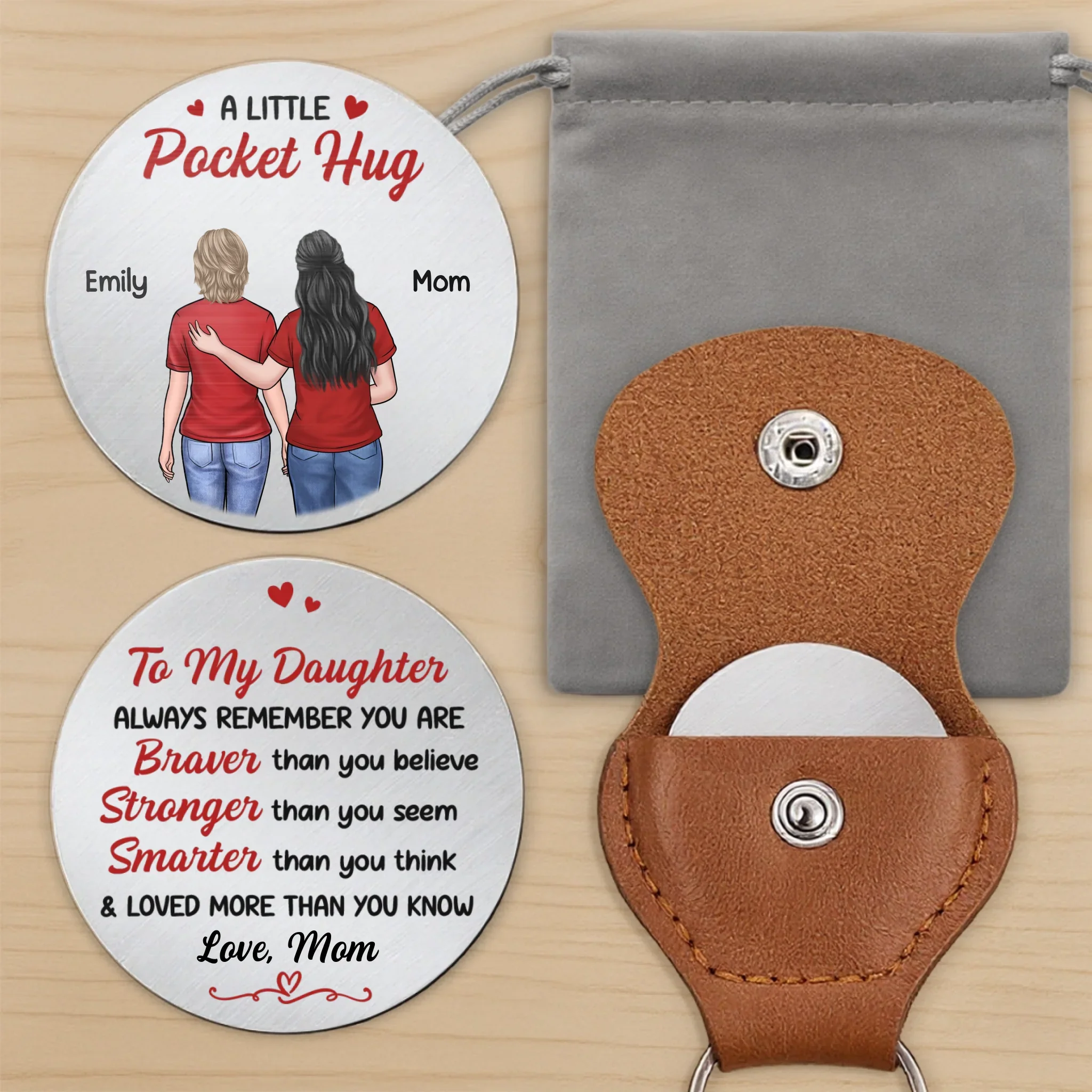 Custom Pocket Hug - Personalized Birthday Gifts For Mom, Dad, Daughter, Son - A Tiny Hug For You - Image 7