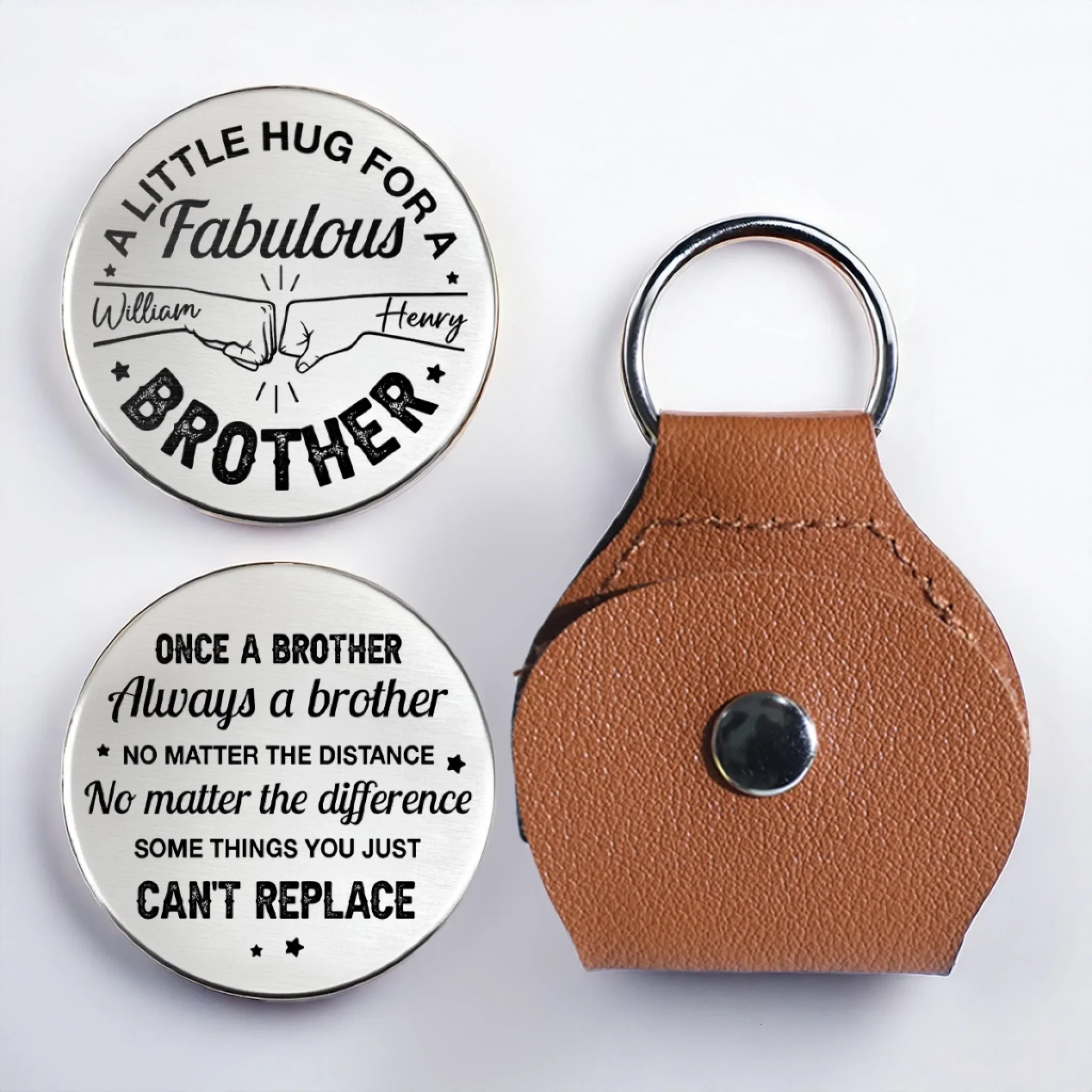 Custom Pocket Hug - Personalized Christmas Birthday Gifts For Brother, Sister - Same Roots Endless Memories