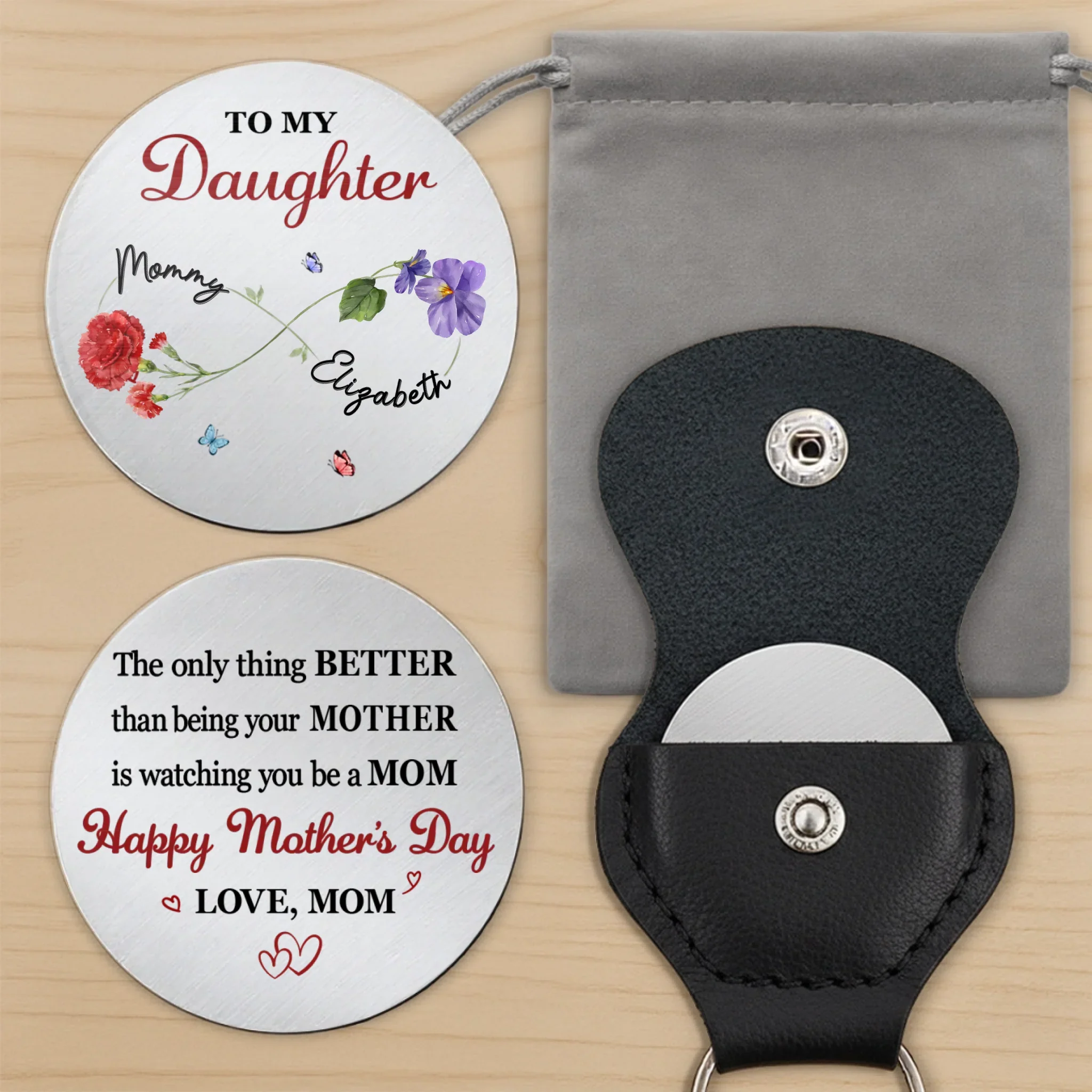 Custom Pocket Hug - Personalized Mother's Day Birthday Gifts For Mom, Daughter - Give Love From My Heart - Image 12