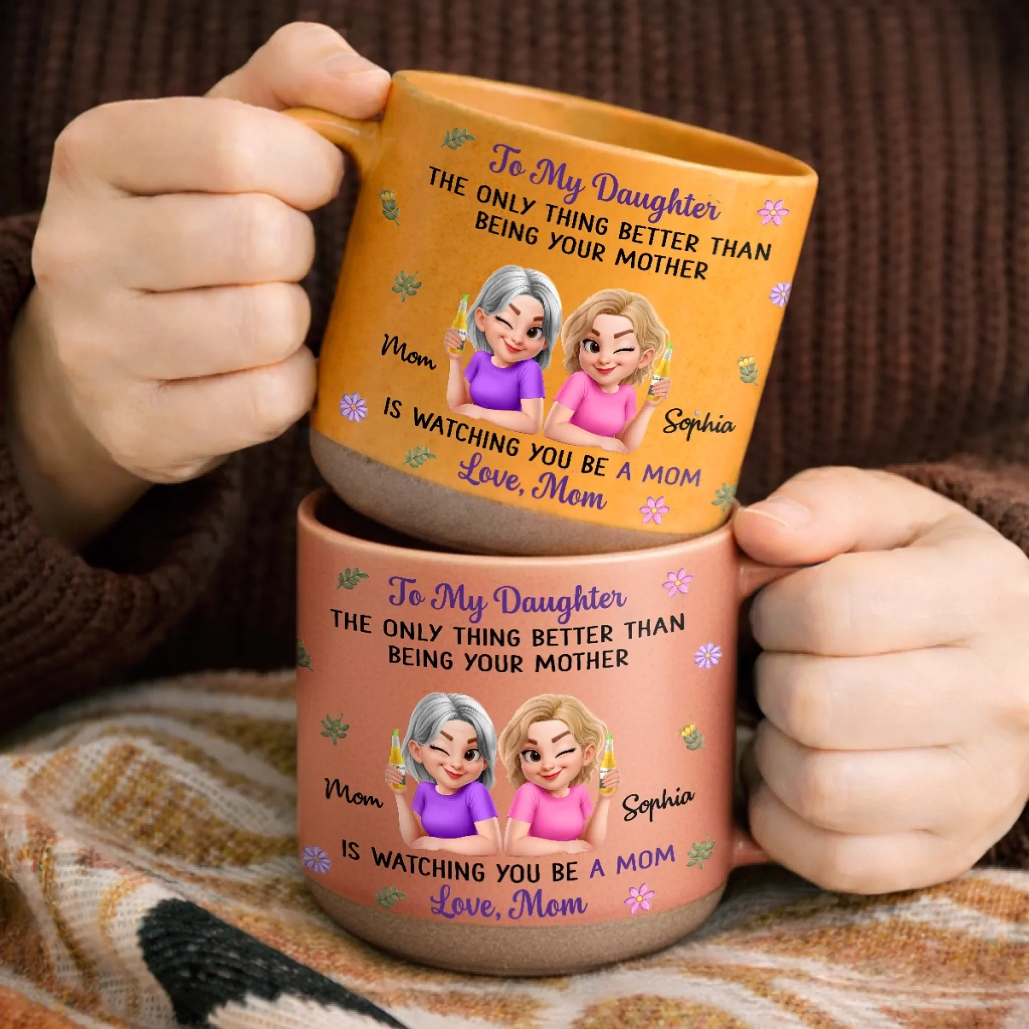 Custom Pottery Mug - Personalized Birthday Gifts For Daughter - Proud Of The Mother You Are - Image 3