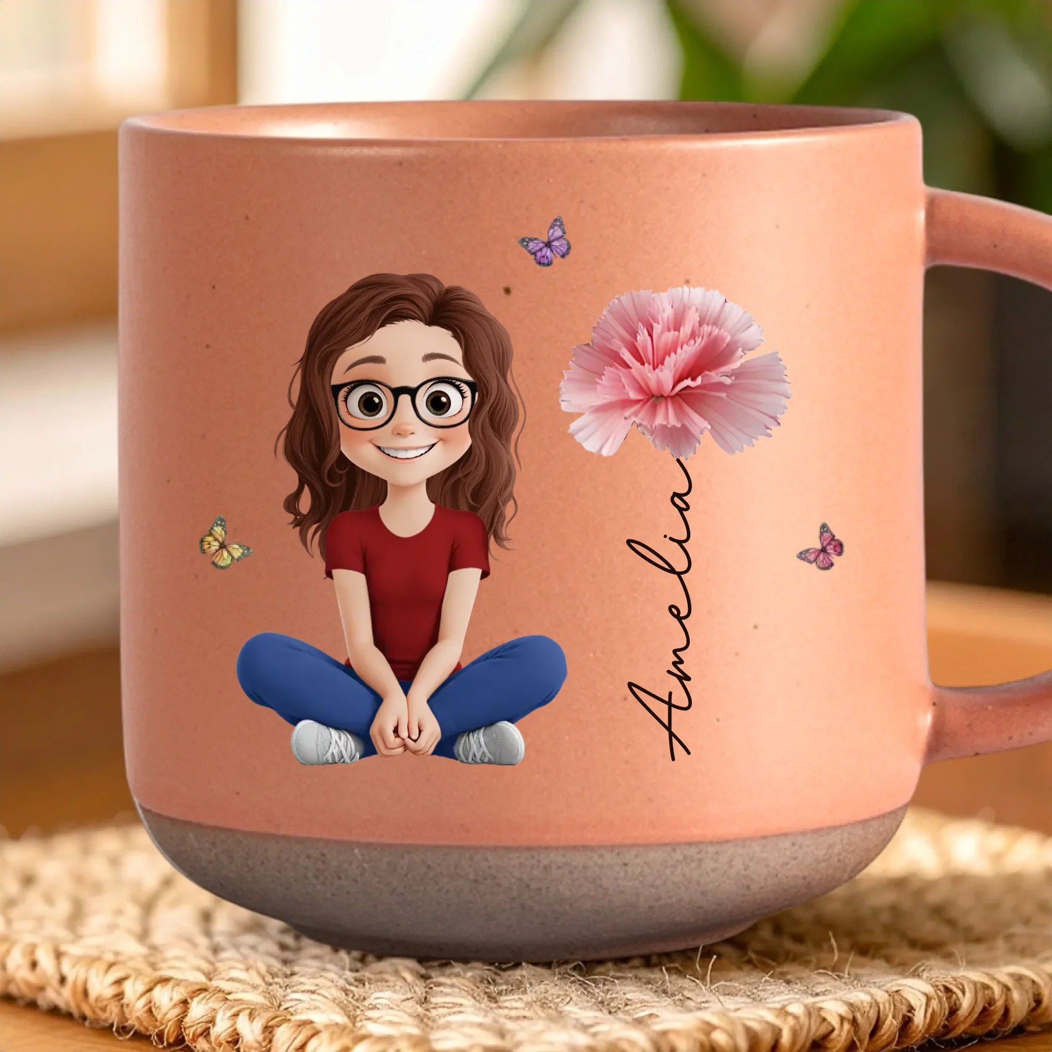 Custom Printed Pottery Mug - Personalized Birthday Gifts For Women, Besties, Sisters, BFF, Family, Yourself - Loved Beyond Measure - Image 2