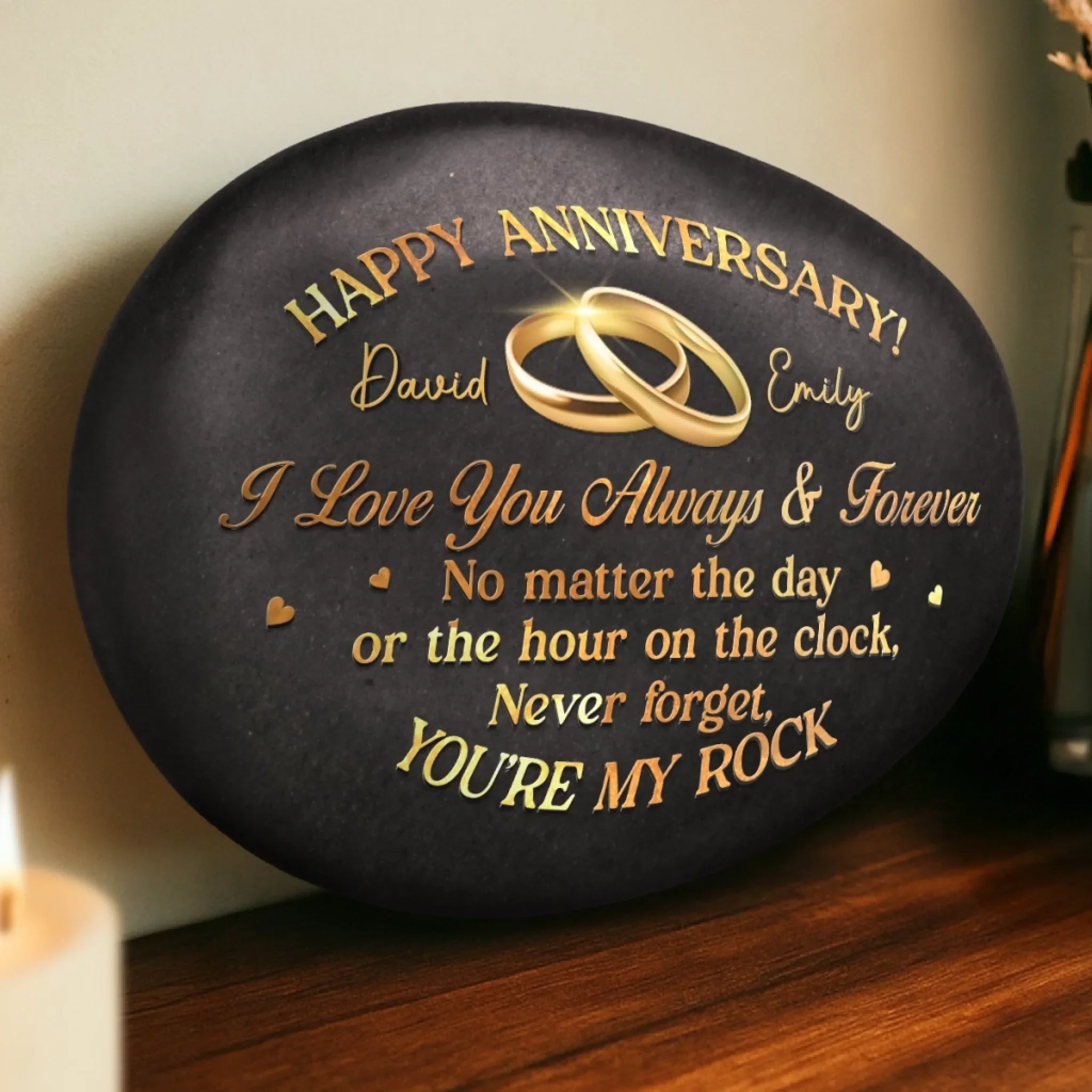 Custom Printed Rock - Personalized Anniversary Wedding Gifts For Husband And Wife, Him And Her - My Daily Dose Of Happy - Image 3