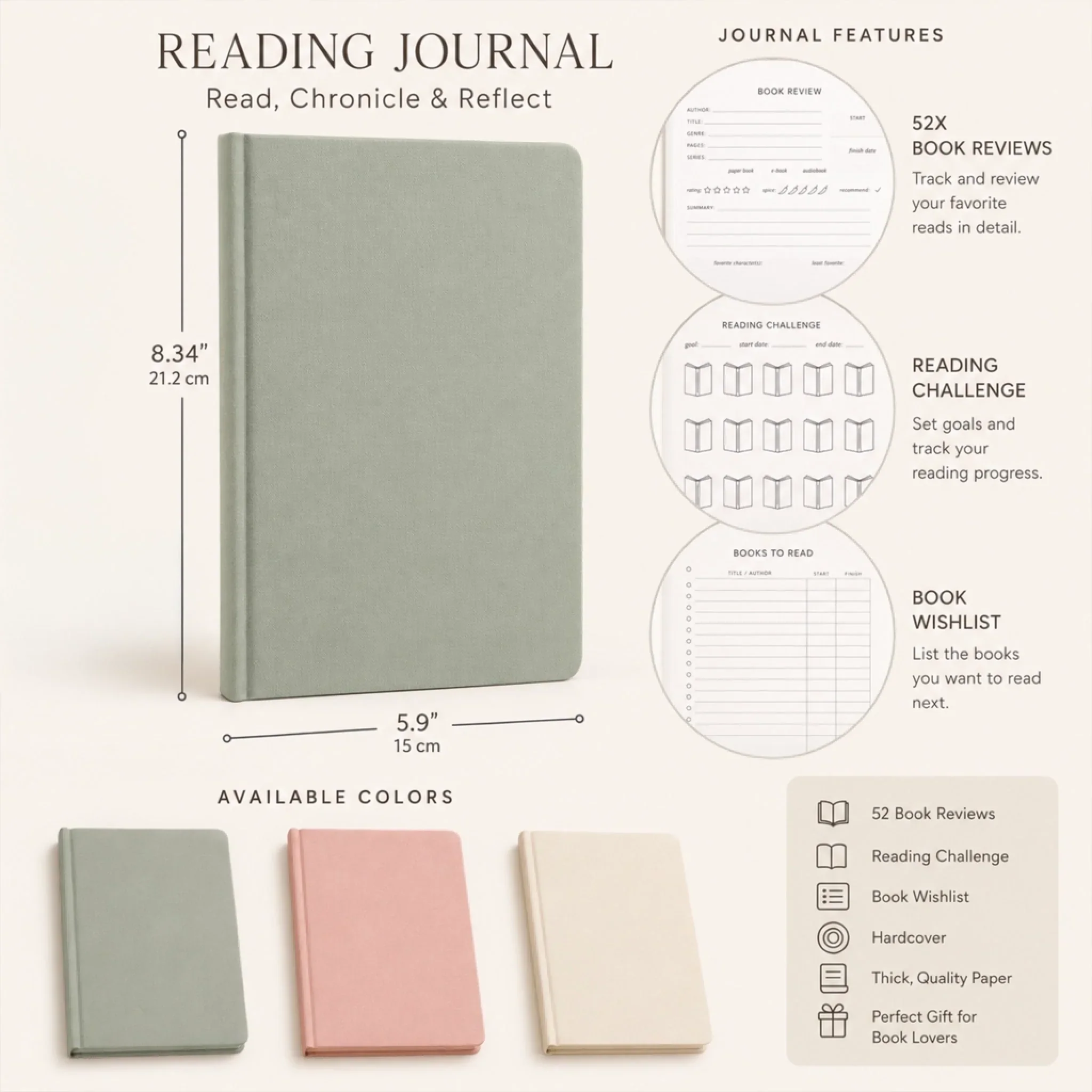 Custom Reading Journal - Personalized Bookish Gifts For Book Lovers, Bookworms, Readers - Books Are My Escape - Image 4