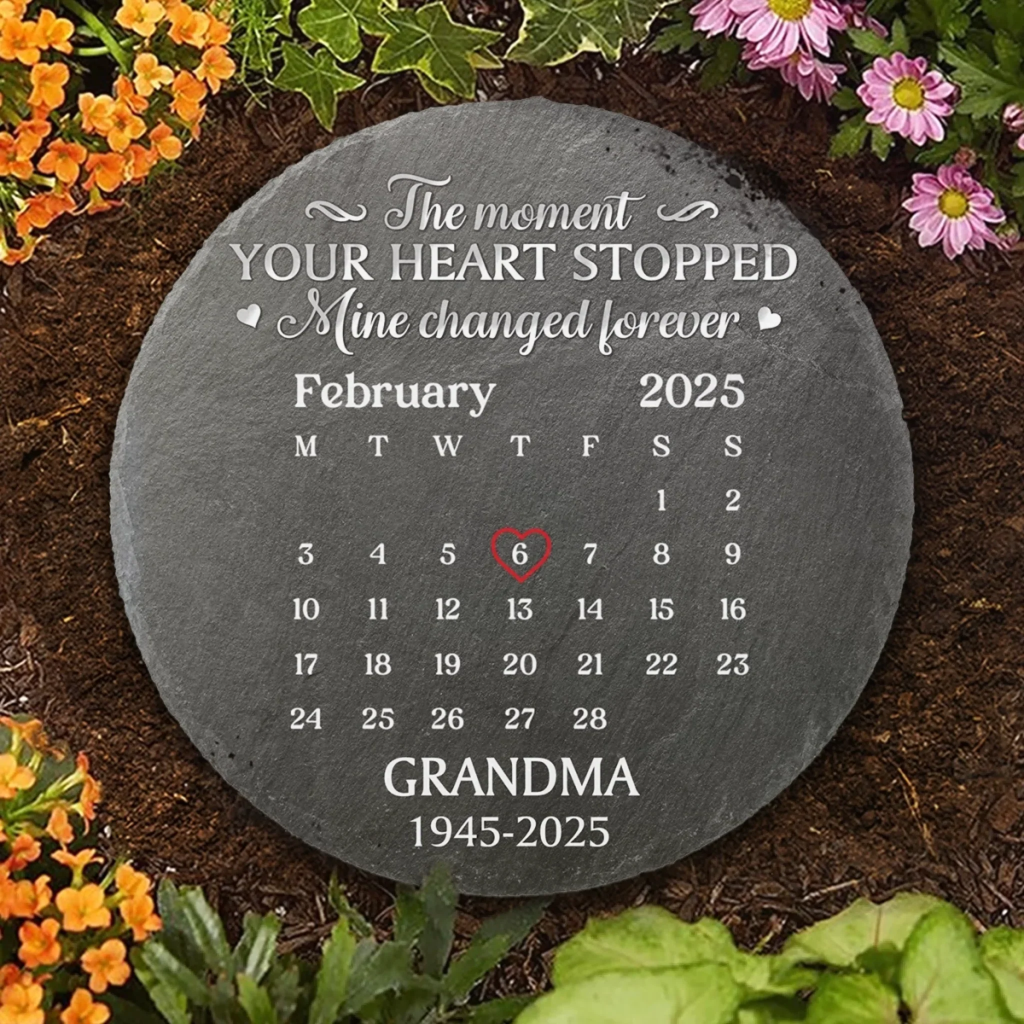Custom Round Shaped Stone With Stand - Personalized Memorial Sympathy Gifts For Loss Of Mom, Dad - Gone Yet Always Near - Image 6