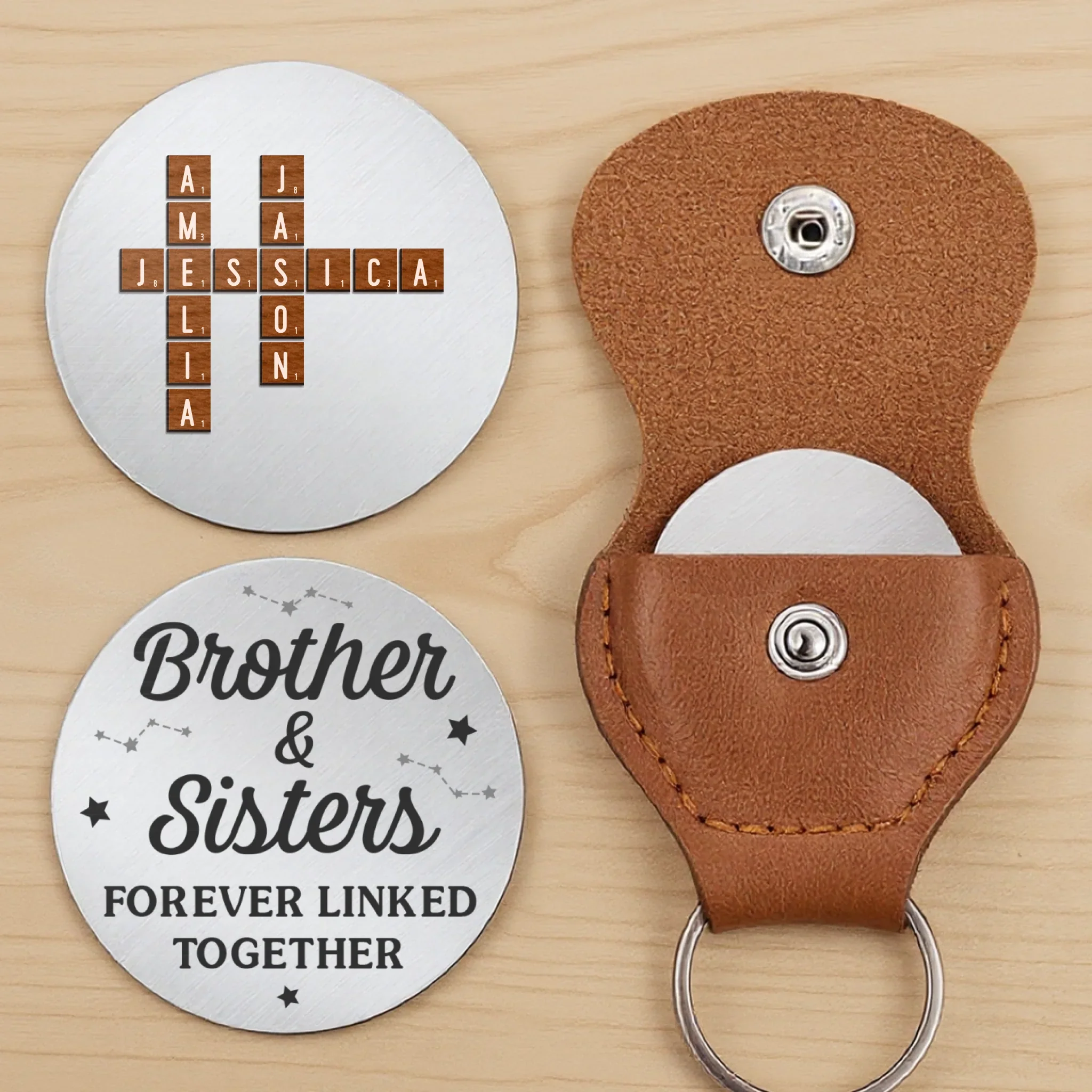 Custom Scrabble Pocket Hug - Personalized Birthday Gifts For Brother, Sister - Forever Linked Together - Image 2