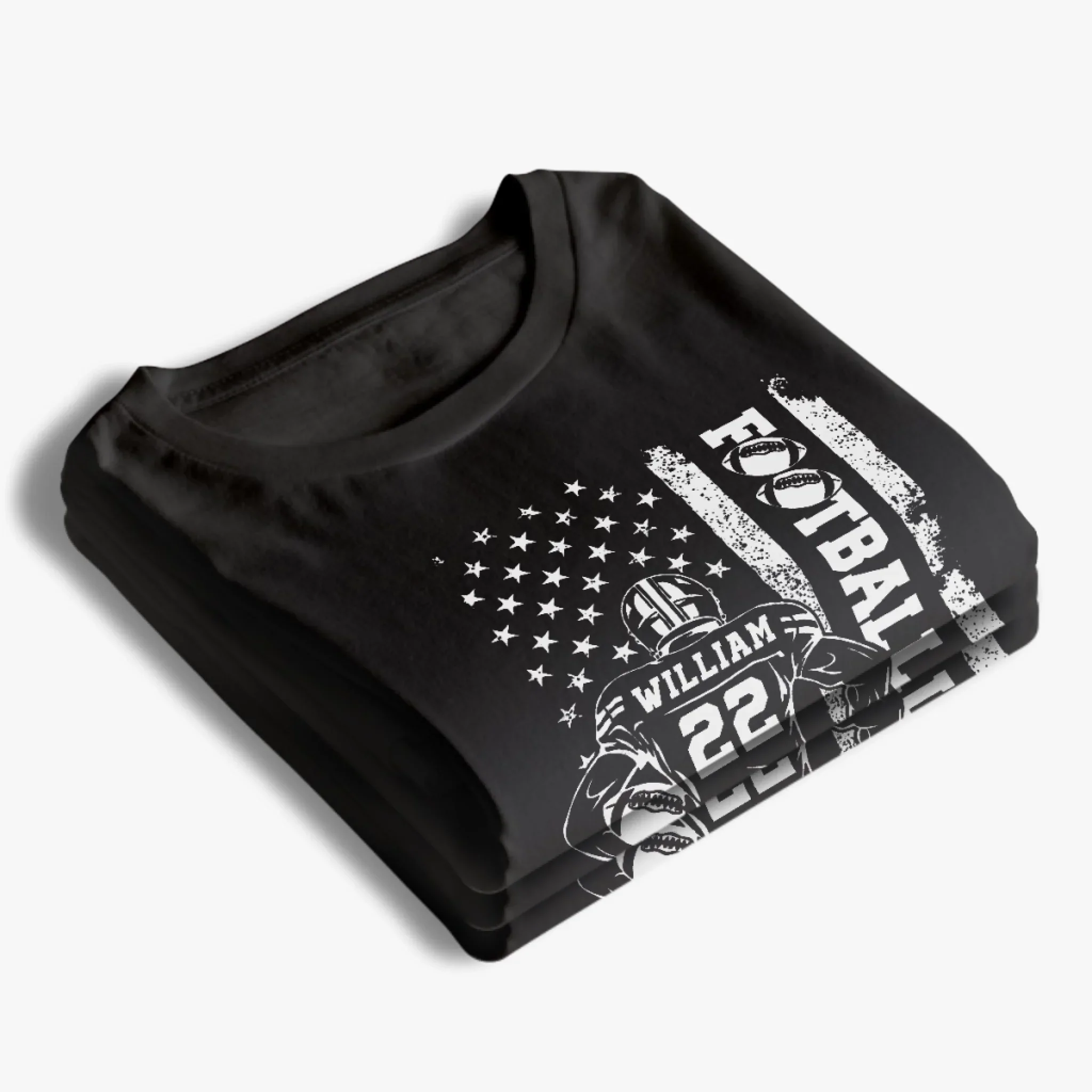 Custom Senior Football Mom T-shirt, Hoodie - Personalized Birthday Football Gifts For Mom, Football Lovers, NFL Fans, Sport Lovers - Football Mama With Flag - Image 3