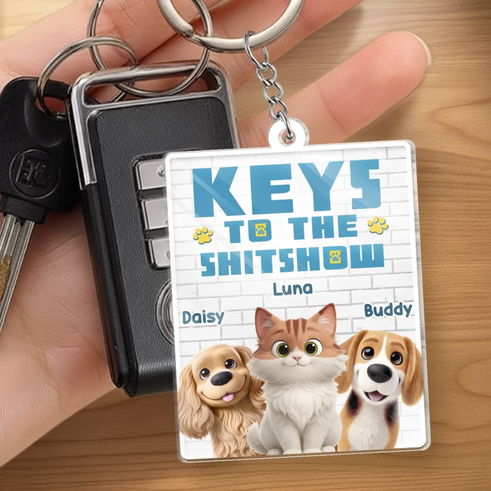 Custom Shaped Acrylic Keychain - Personalized Christmas Birthday Gifts For Dog Cat Lovers, Dog Dad And Mom, Cat Owners - Welcome To The Pet Committee - Image 4