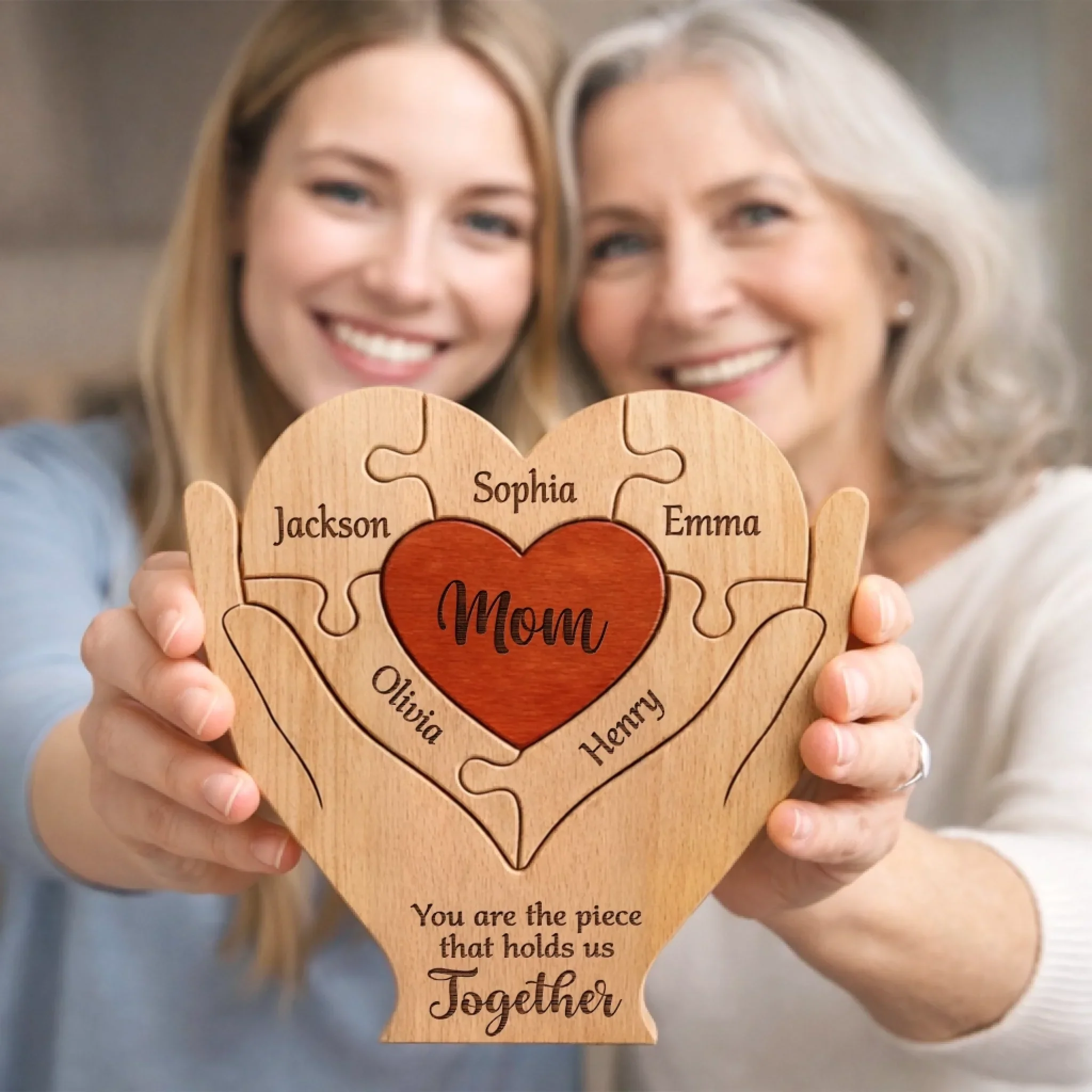 Custom Shaped Wooden Art Puzzle - Personalized Mother's Day Father's Day Birthday Gifts For Mom, Dad, Grandma, Grandpa - Love Never Fades - Image 8