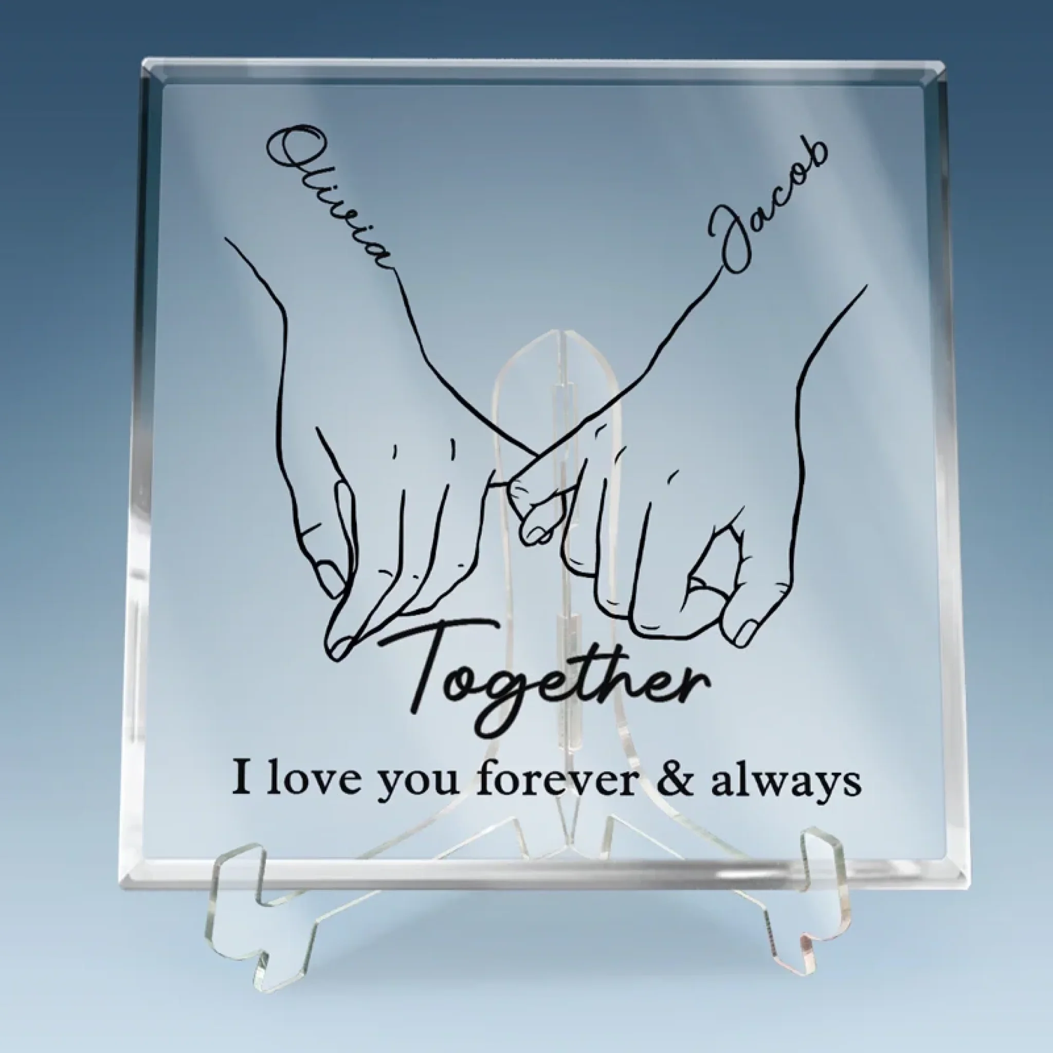 Custom Square Shaped Acrylic Plaque - Personalized Anniversary Wedding Gifts For Husband And Wife, Him And Her - Together We Find Balance - Image 5