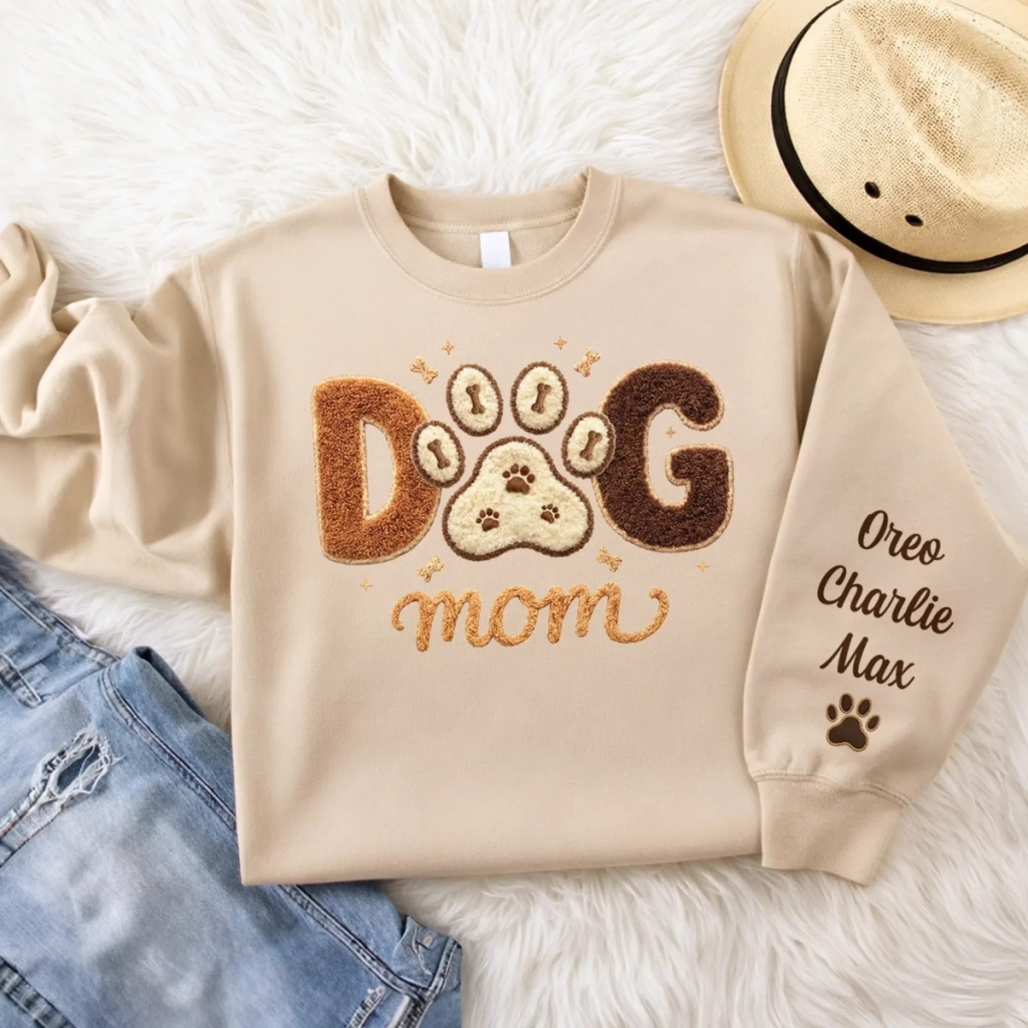 Custom Unisex Sweater, Hoodie With Design On Sleeve - Personalized Birthday Gifts For Dog Cat Lovers, Dog Dad And Mom, Cat Owners - Pets Are My Family - Image 8