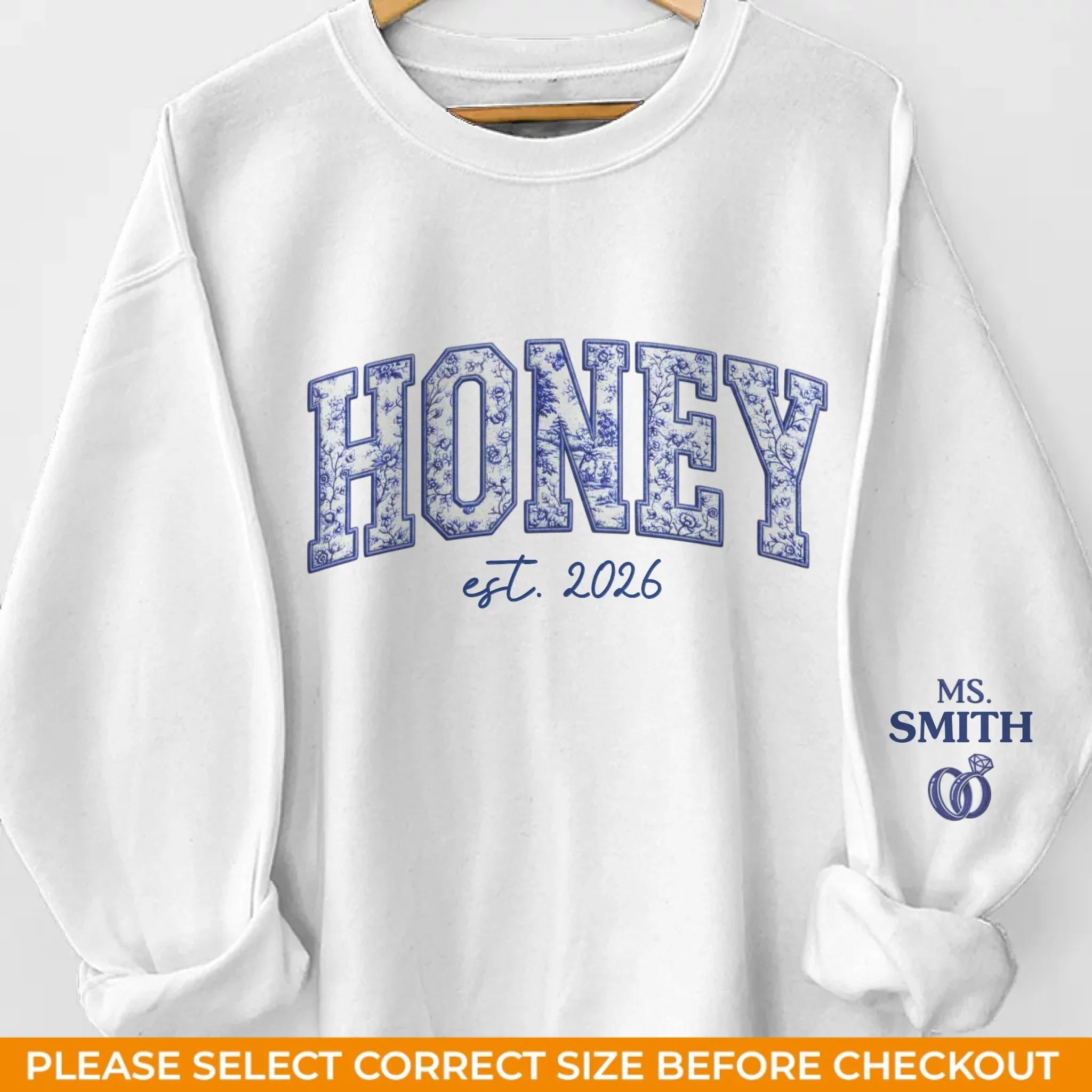 Custom Unisex Sweatshirt, Hoodie With Design On Sleeve - Personalized Anniversary Wedding Gifts For Husband And Wife, Him And Her -My Wife My Forever - Image 2