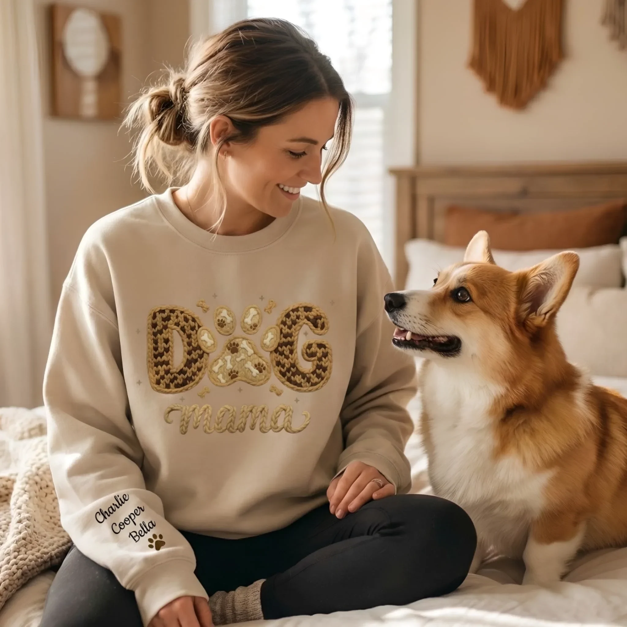 Custom Unisex Sweatshirt, Hoodie With Design On Sleeve - Personalized Birthday Gifts For Dog Cat Lovers, Dog Dad And Mom, Cat Owners - Love Begins With Paws - Image 5
