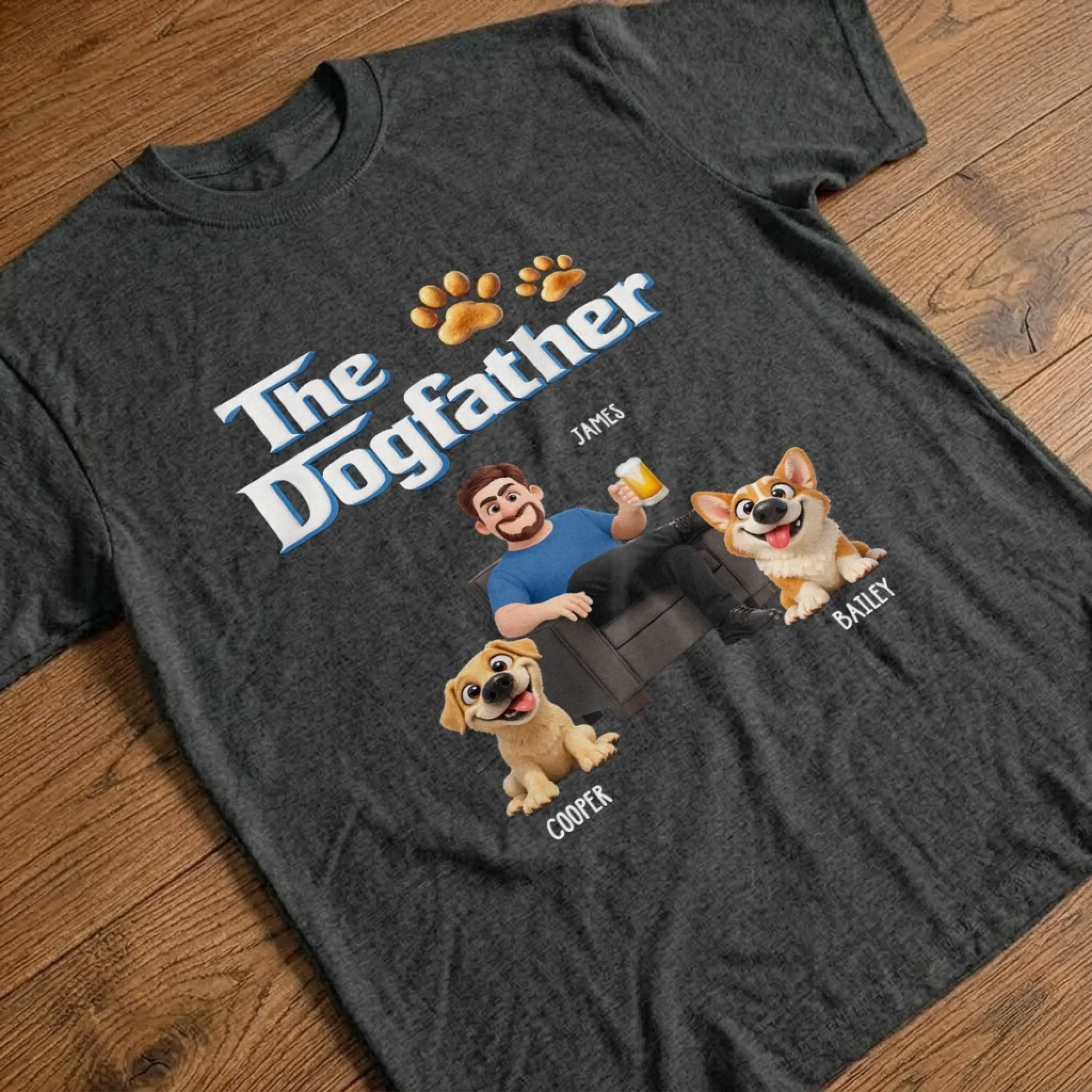 Custom Unisex T-shirt, Premium T-shirt, Hoodie - Personalized Father's Day Birthday Gifts For Dog Lovers, Dog Dad And Mom - My Dog My Child - Image 3