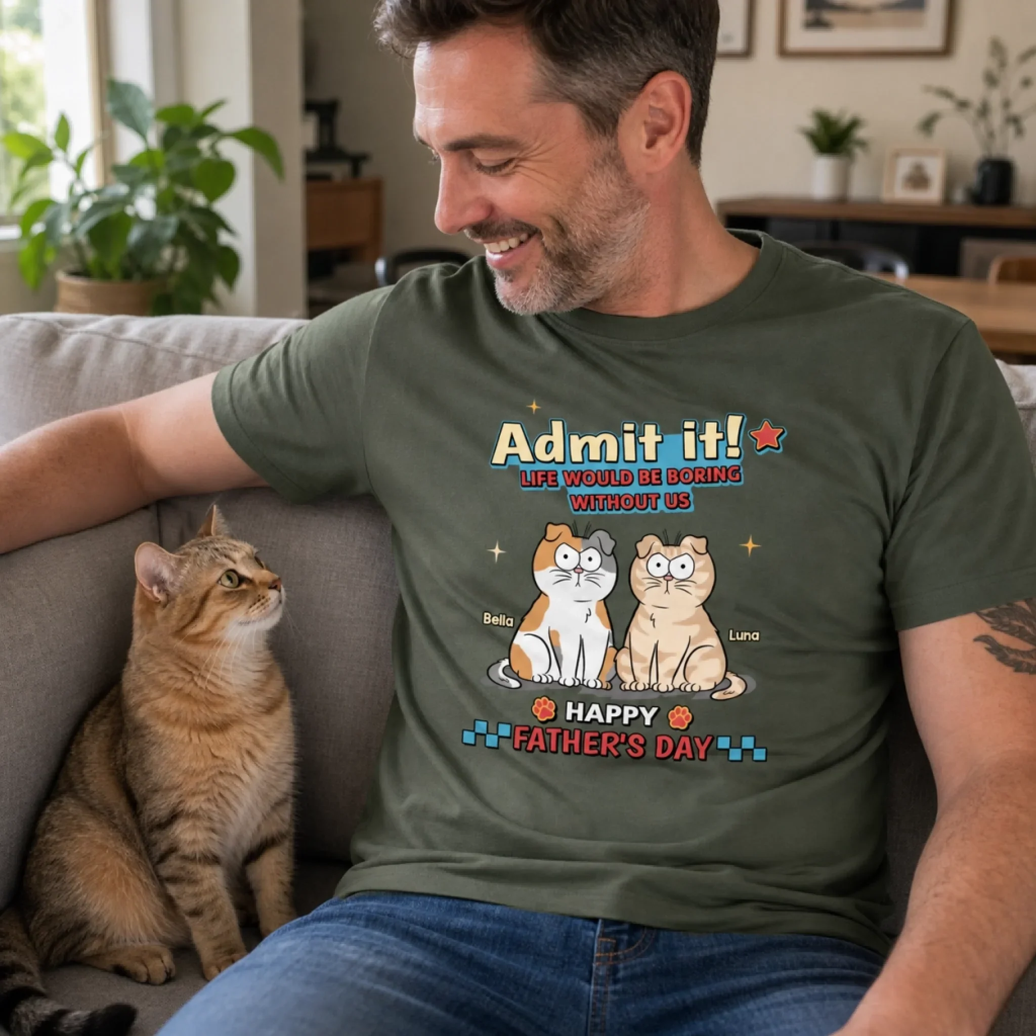 Custom Unisex T-shirt, Premium T-shirt, Hoodie - Personalized Father's Day Gifts For Cat Lovers, Cat Mom And Dad - Cat Hair, Don’t Care - Image 4