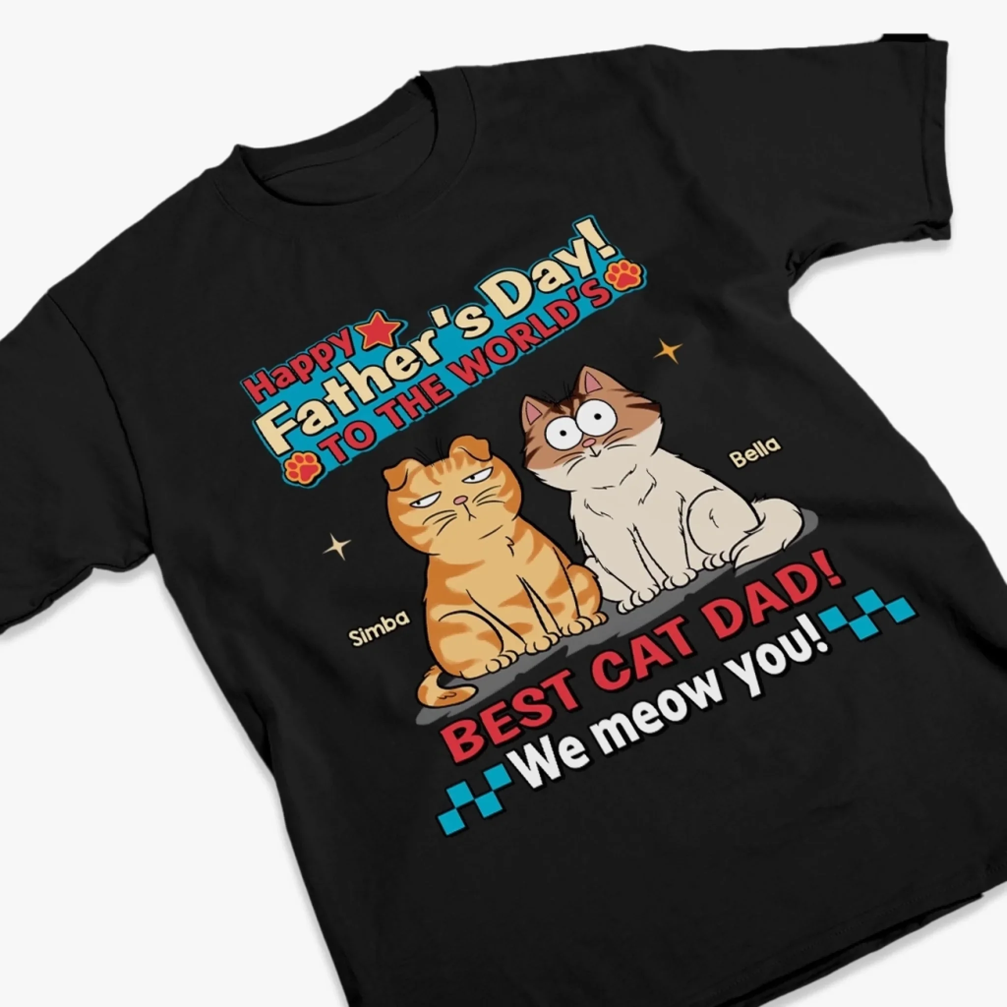 Custom Unisex T-shirt, Premium T-shirt, Hoodie - Personalized Father's Day Gifts For Cat Lovers, Cat Mom And Dad - Dad Of The Whisker Squad - Image 2