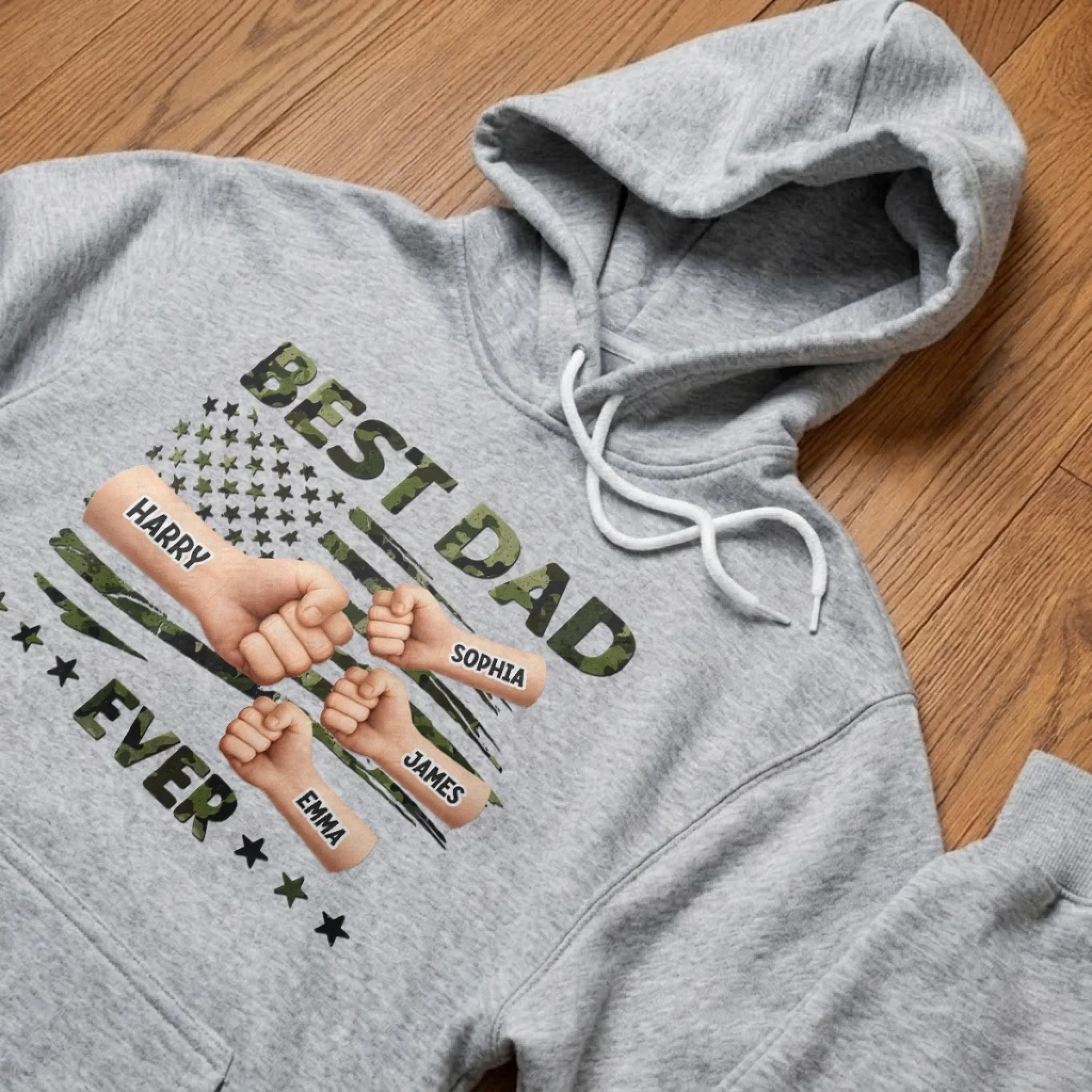 Custom Unisex T-shirt, Premium T-shirt, Hoodie - Personalized Father's Day Gifts For Dad, Grandpa - Our Hero, Our Dad - Image 5
