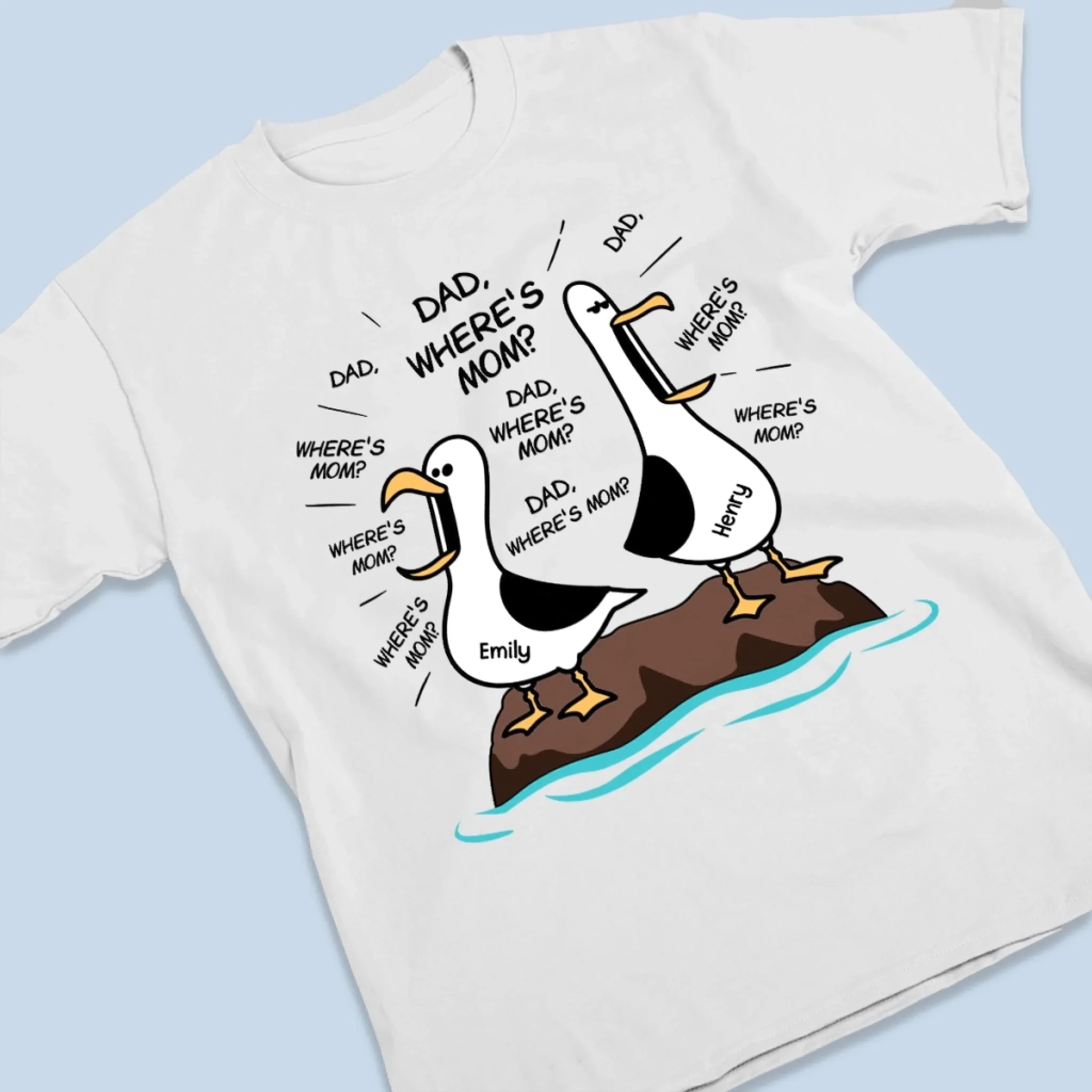 Custom Unisex T-shirt, Premium T-shirt, Hoodie - Personalized Funny Father's Day Gifts For Dad, Grandpa - Dad Gull Energy Only - Image 3