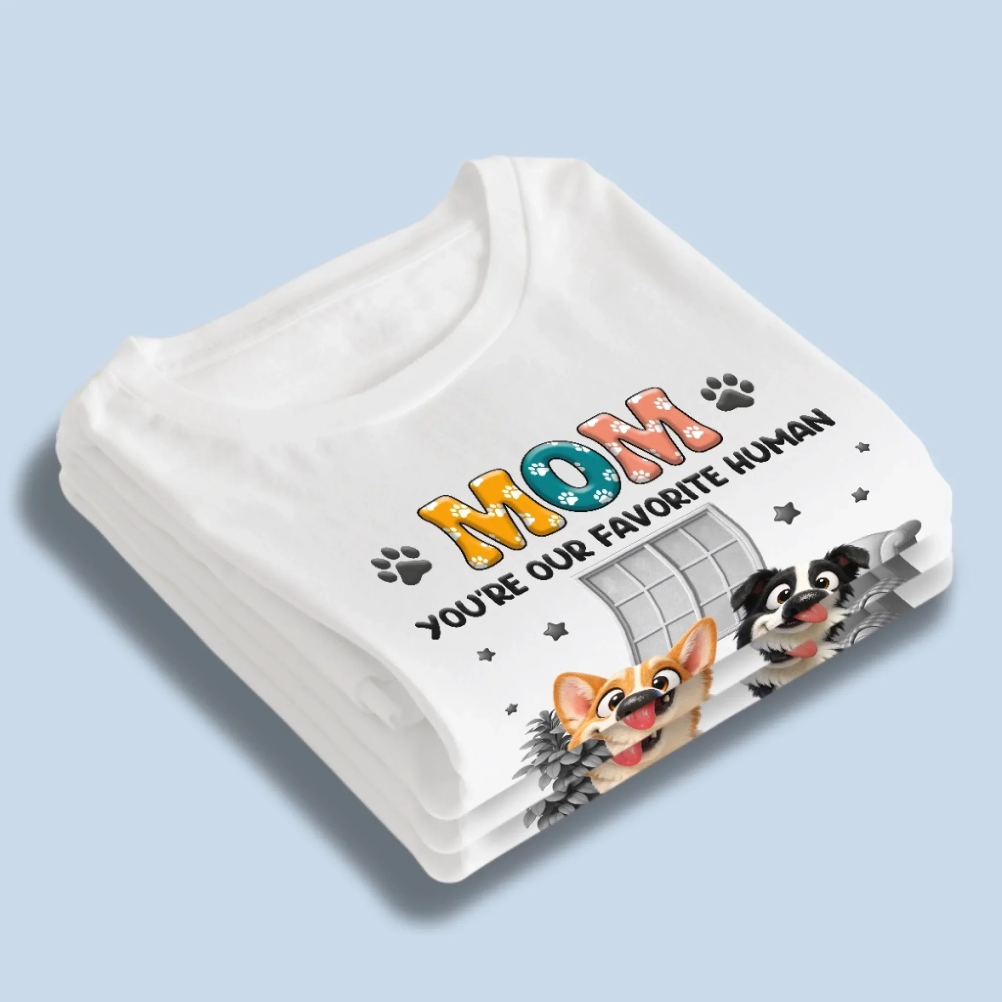 Custom Unisex T-shirt, Premium T-shirt, Hoodie - Personalized Mother's Day Gifts For Dog Lovers, Dog Dad And Mom - Officially Mom’s Biggest Fans - Image 3