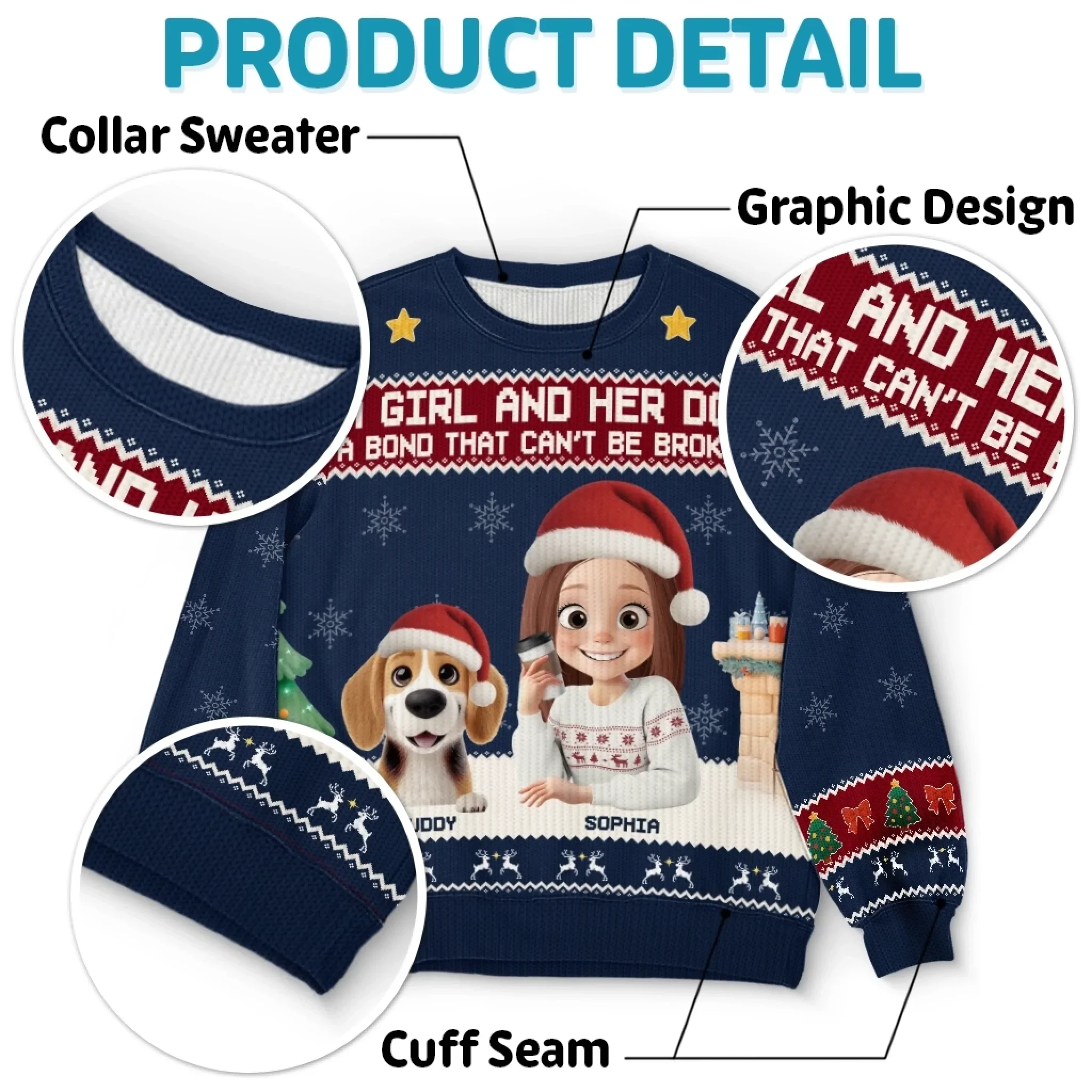 Custom Unisex Ugly Sweatshirt - Personalized Christmas Birthday Gifts For Dog Cat Lovers, Dog Dad And Mom, Cat Owners - Santa Claws Is Coming - Image 5