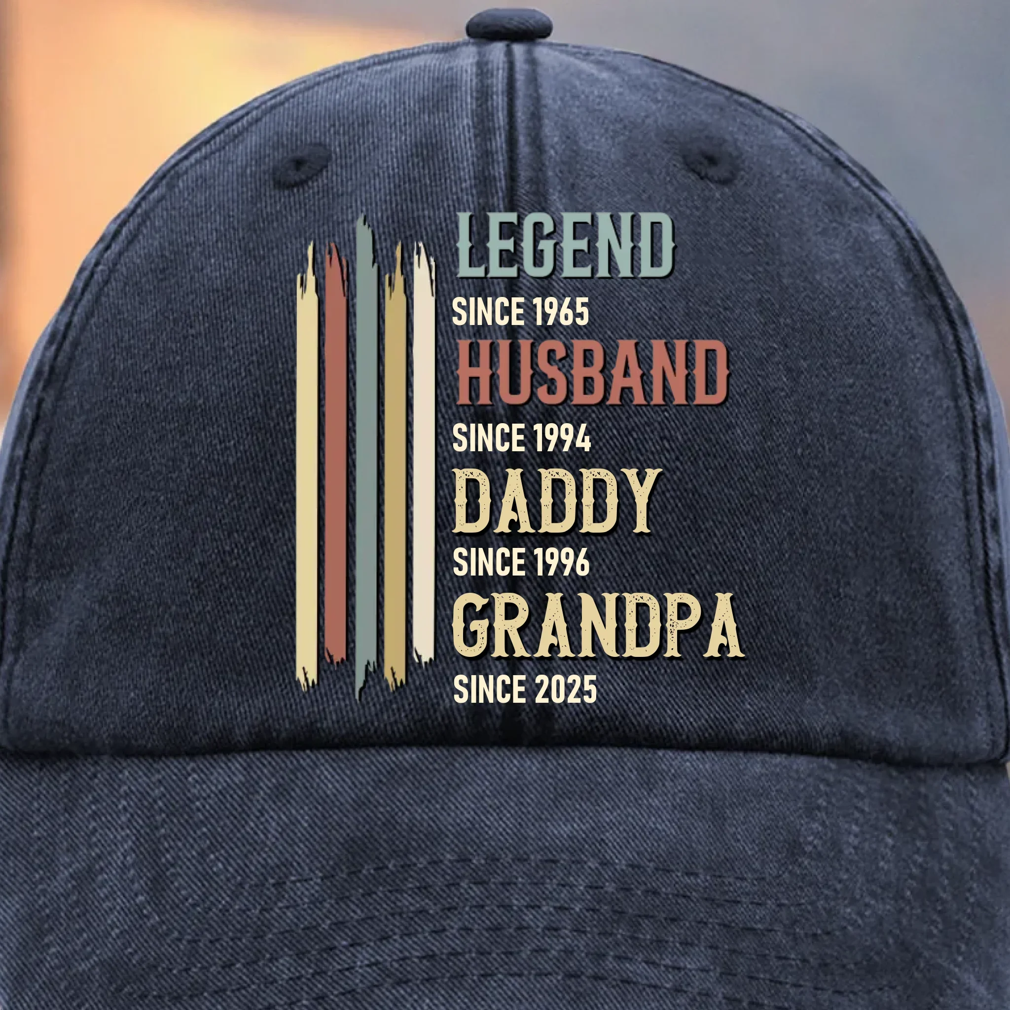 Custom Vintage Washed Denim Baseball Cap - Personalized Birthday Gifts For Dad, Grandpa - Proud To Be Your Kid - Image 2
