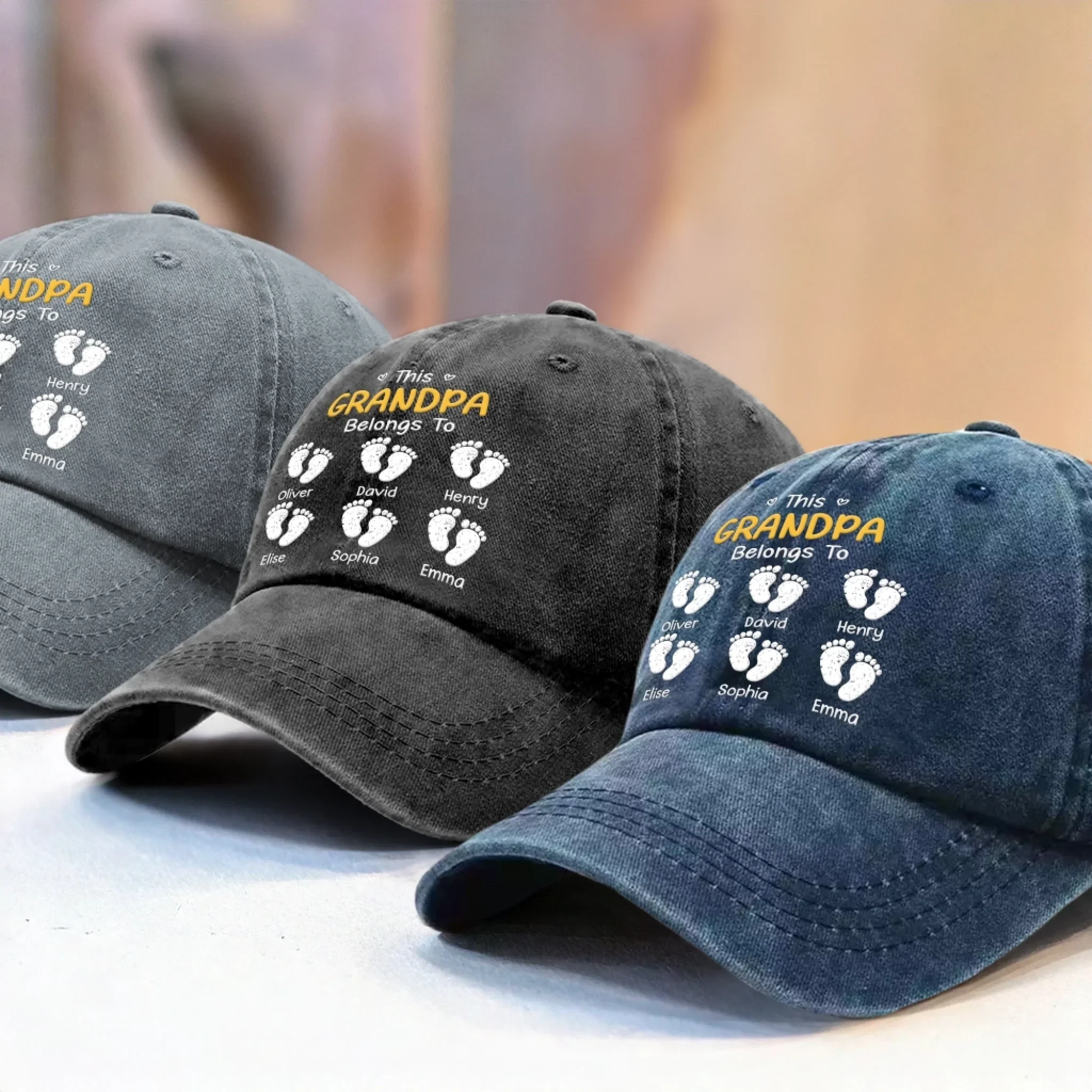 Custom Vintage Washed Denim Baseball Cap US - Personalized Birthday Gifts For Dad, Grandpa - My Dad My Forever Hero - Image 5