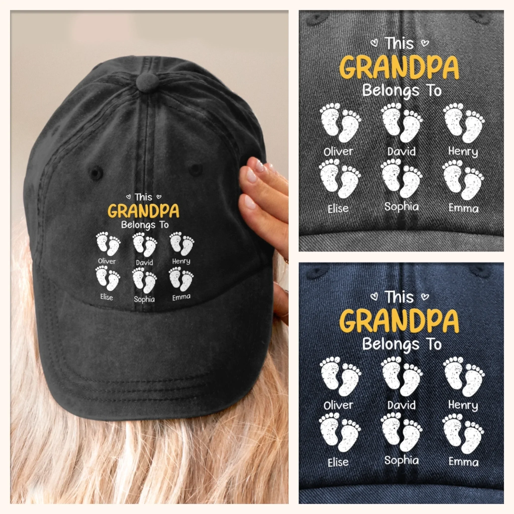 Custom Vintage Washed Denim Baseball Cap US - Personalized Birthday Gifts For Dad, Grandpa - My Dad My Forever Hero - Image 6