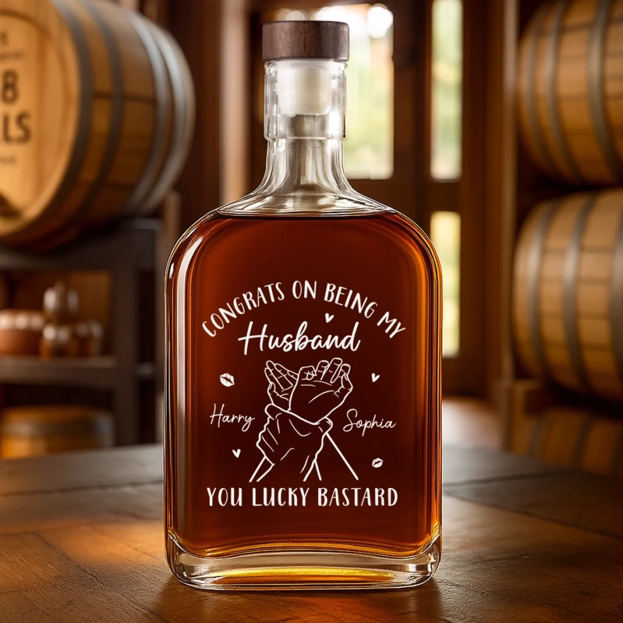 Custom Whiskey Bottle - Personalized Anniversary Wedding Gifts For Husband And Wife, Him And Her - Love Grows Stronger Together - Image 5