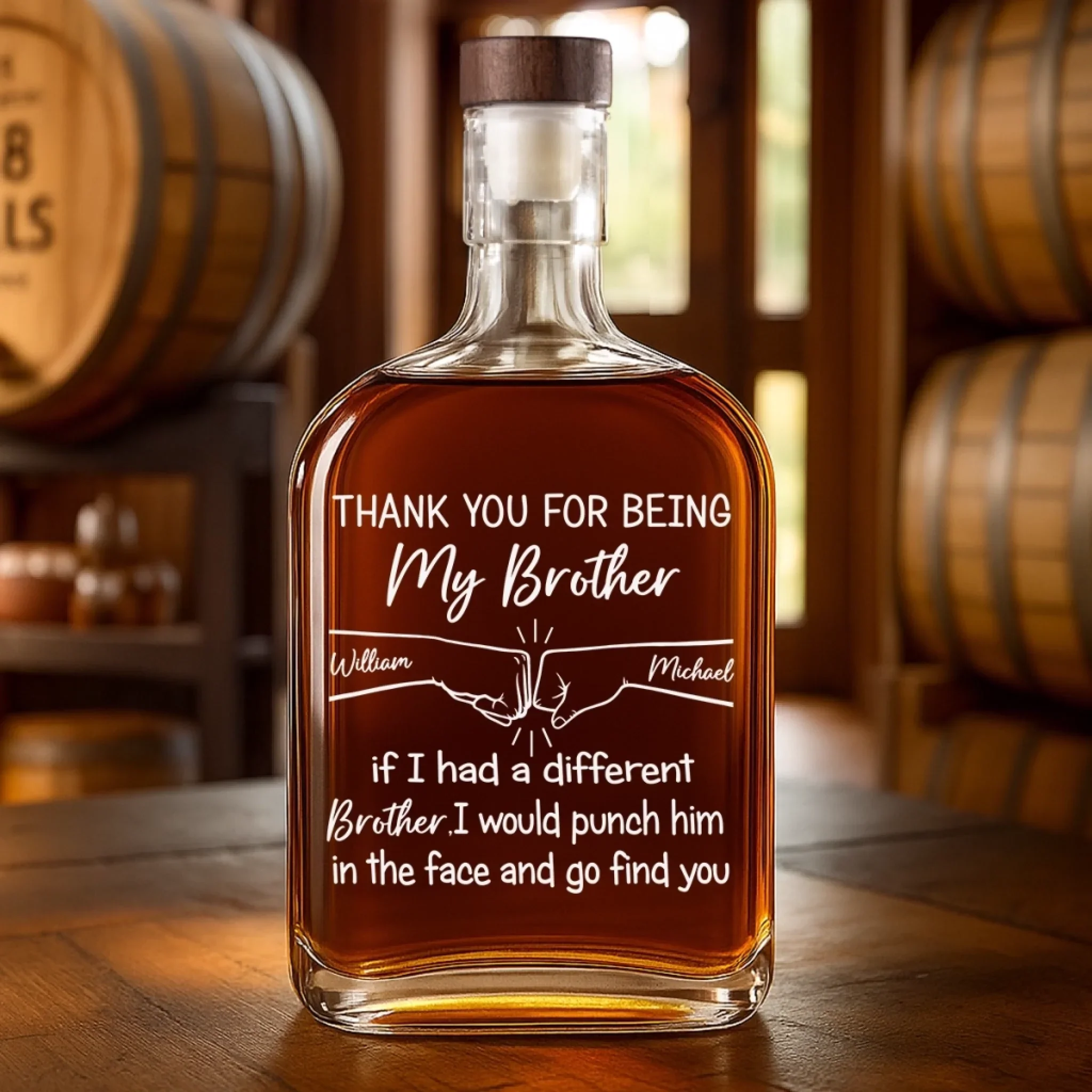 Custom Liquor Decanter - Personalized Birthday Gifts For Mom, Dad, Brother, Sister, Best Friends - Always By Your Side - Image 4